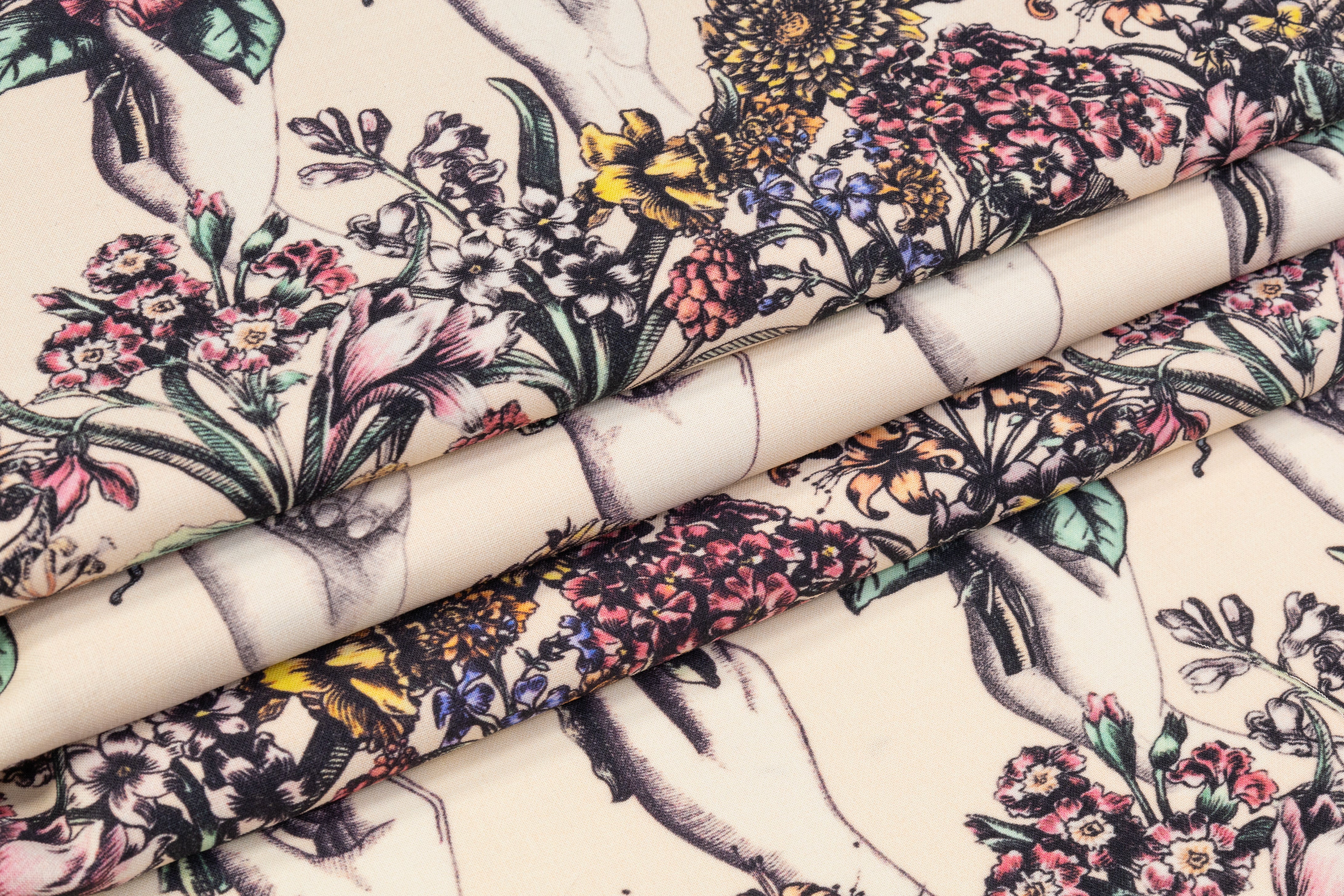 Handheld Blooms - Printed Italian Wool