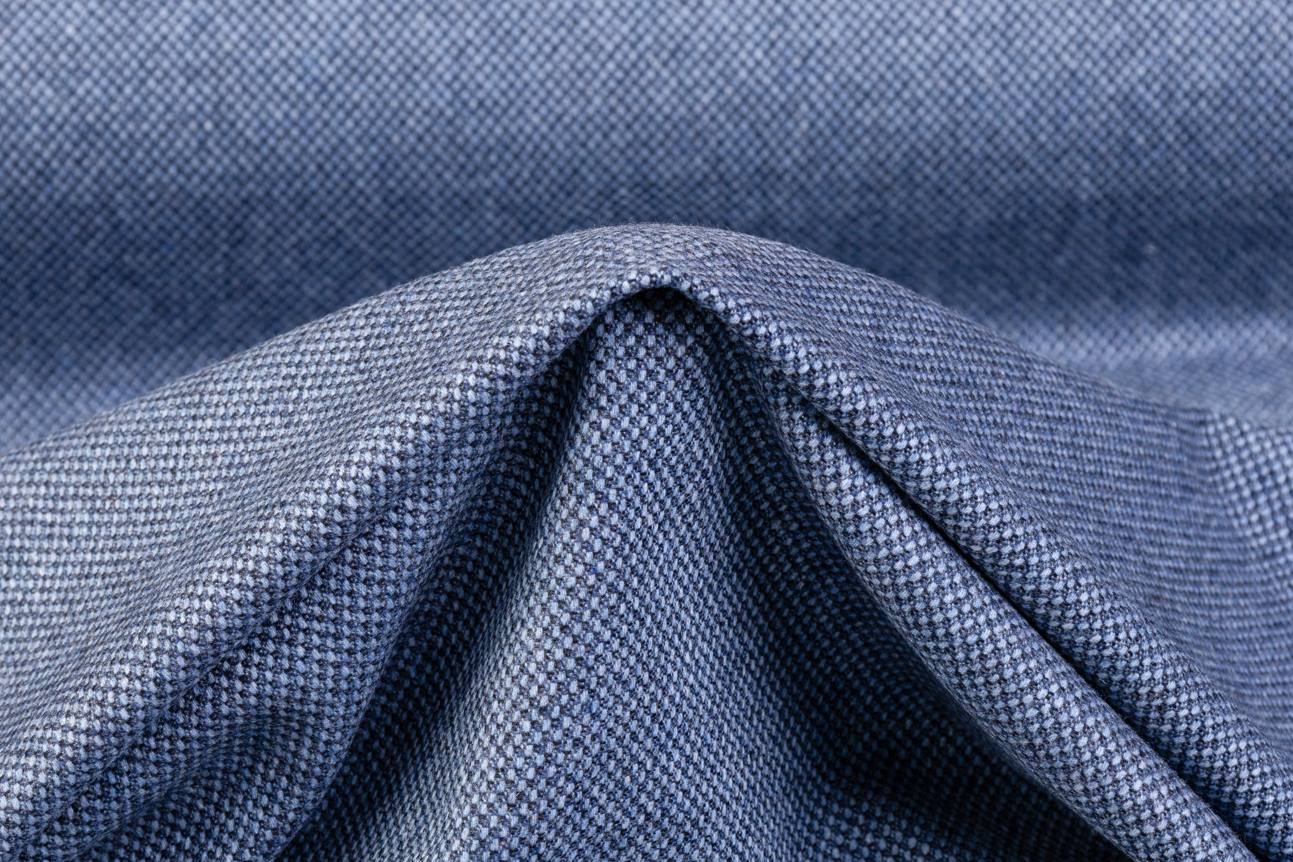 Italian Wool Cashmere Tweed Suiting - Blue