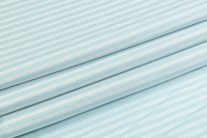Striped Cotton Shirting - Blue / White