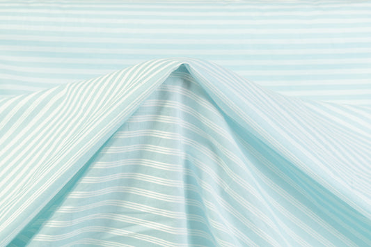 Striped Cotton Shirting - Blue / White
