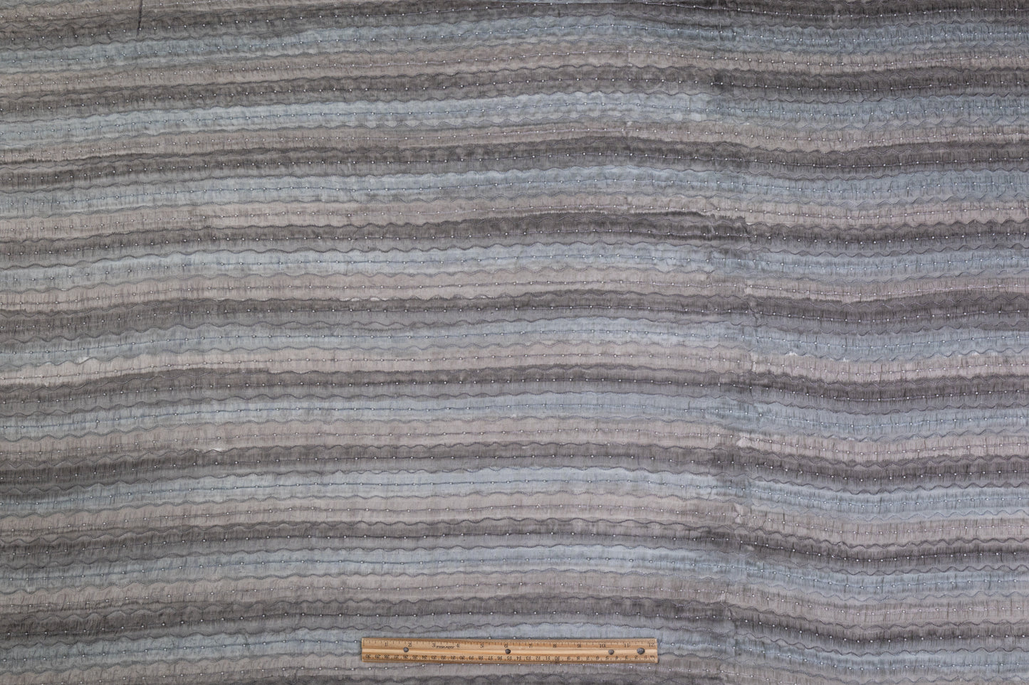 Embroidered and Beaded Silk - Gray