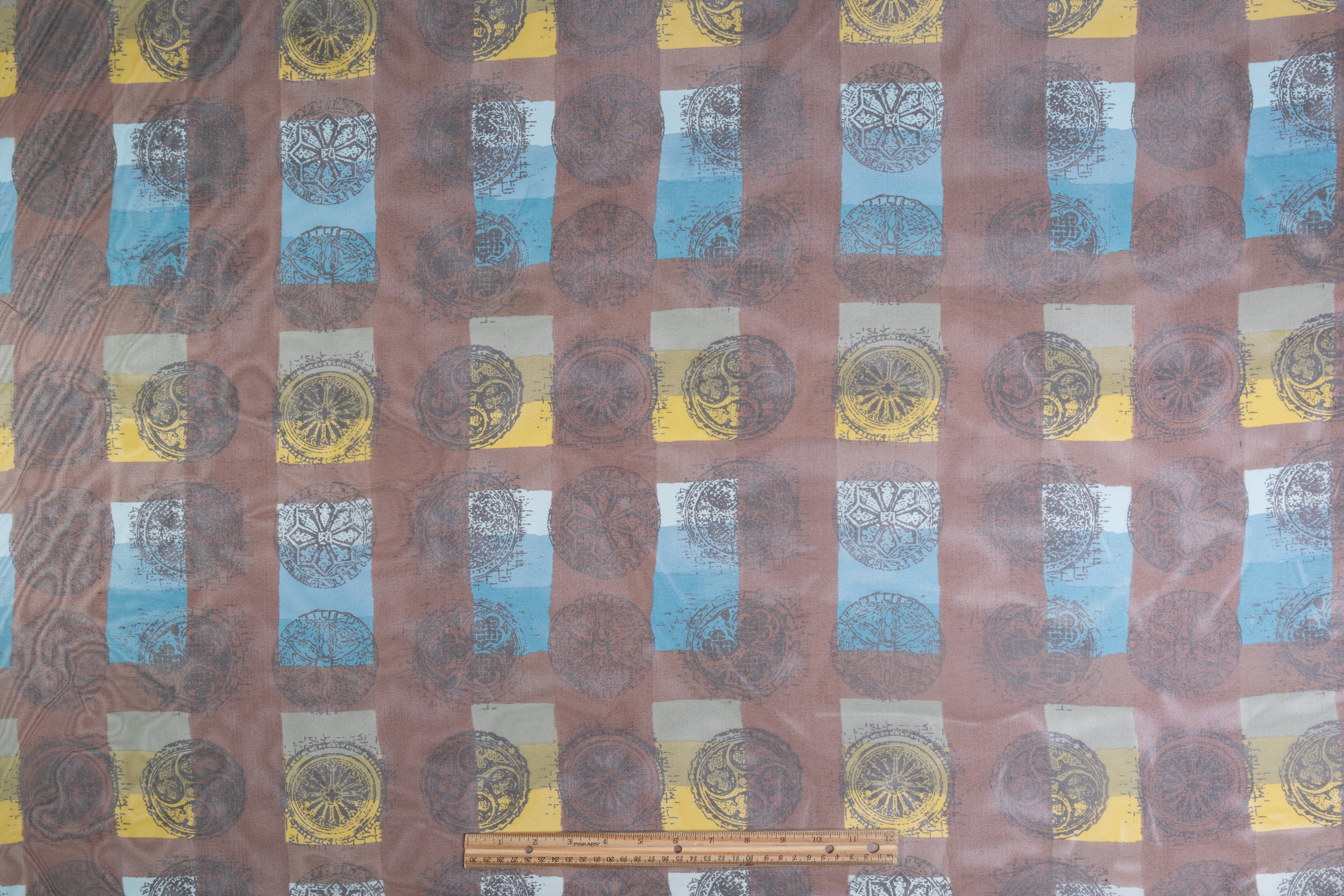 Printed Silk Gazar - Brown