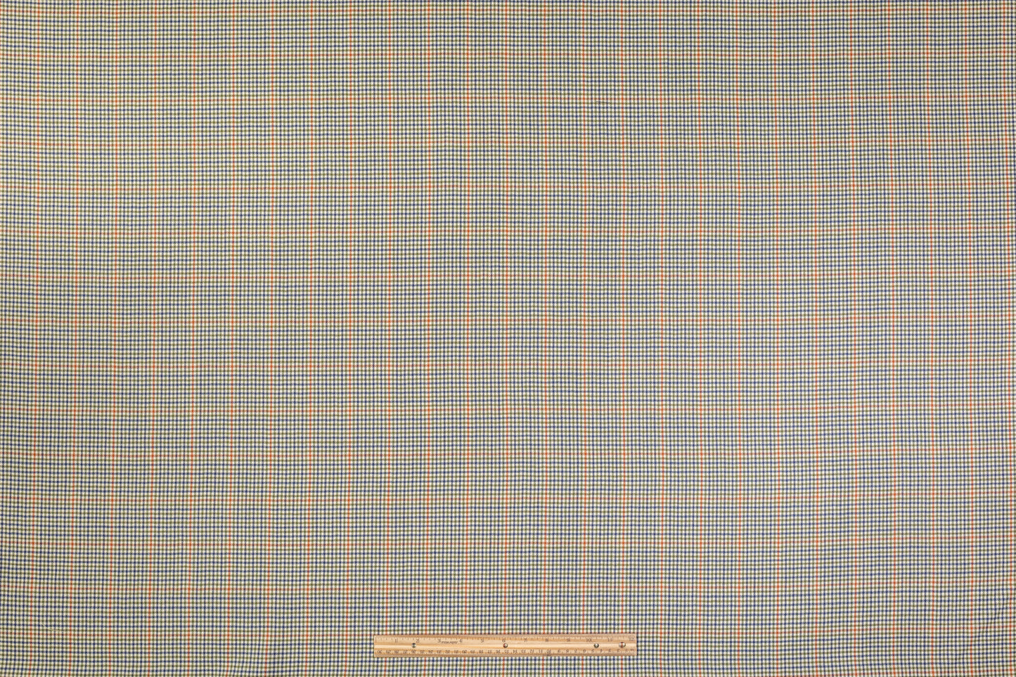 Checked Superfine Worsted Wool Suiting - Green / Blue / Orange