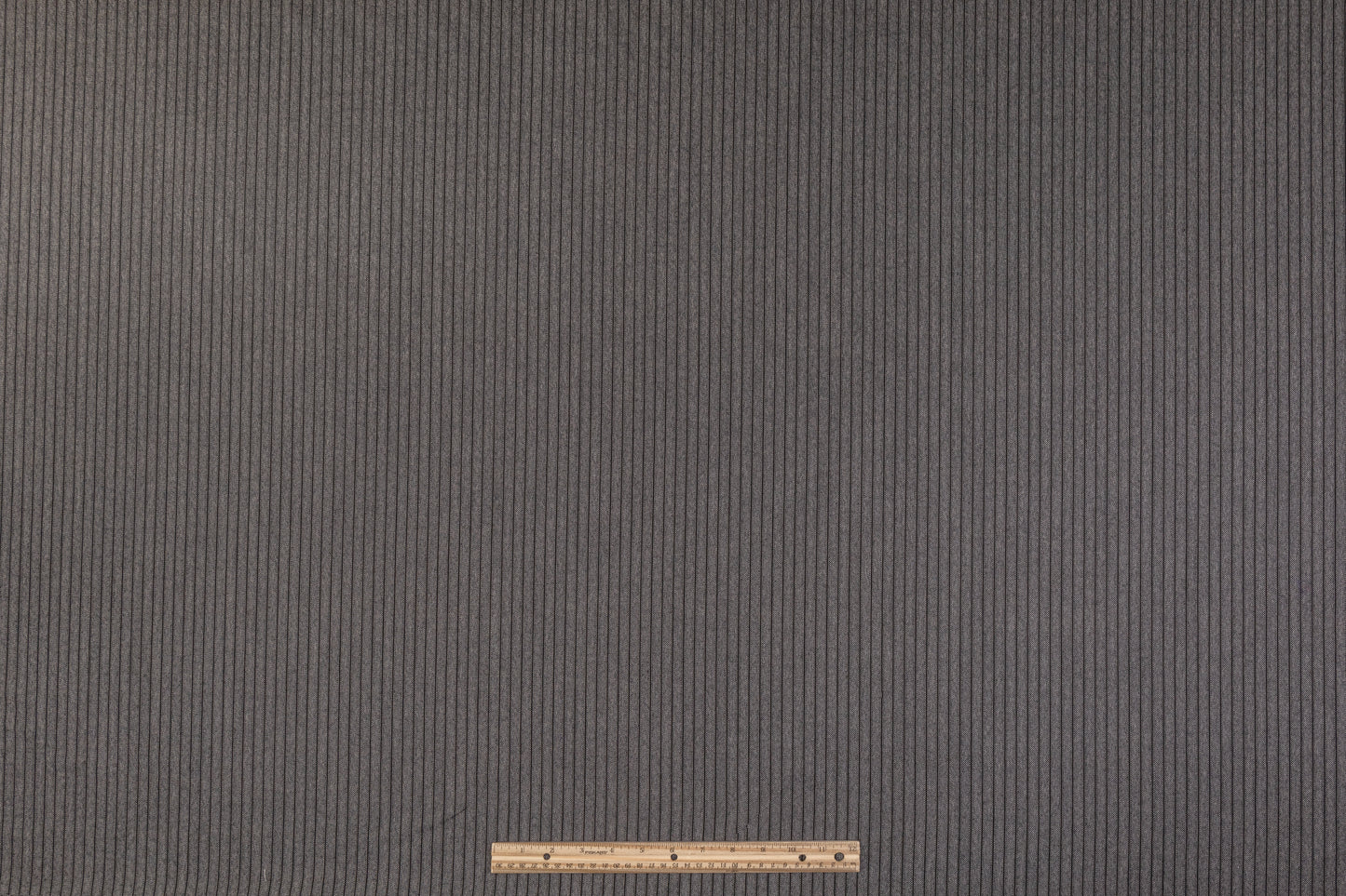 Striped Italian Wool Suiting - Charcoal Gray / Black