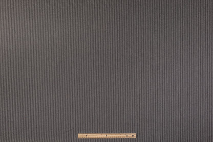 Striped Italian Wool Suiting - Charcoal Gray / Black