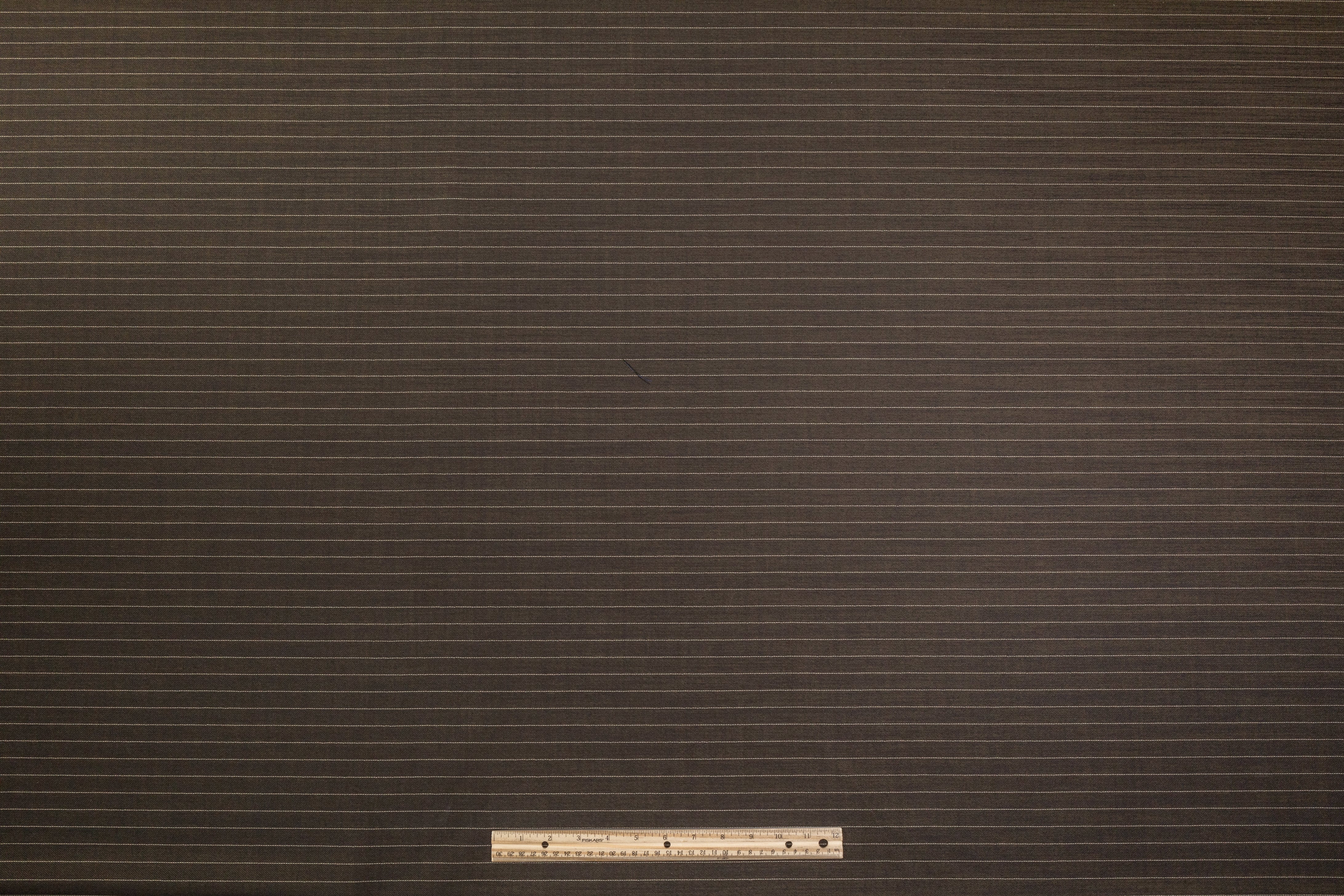 Iridescent Pin Striped Italian Wool Viscose Suiting - Bronze