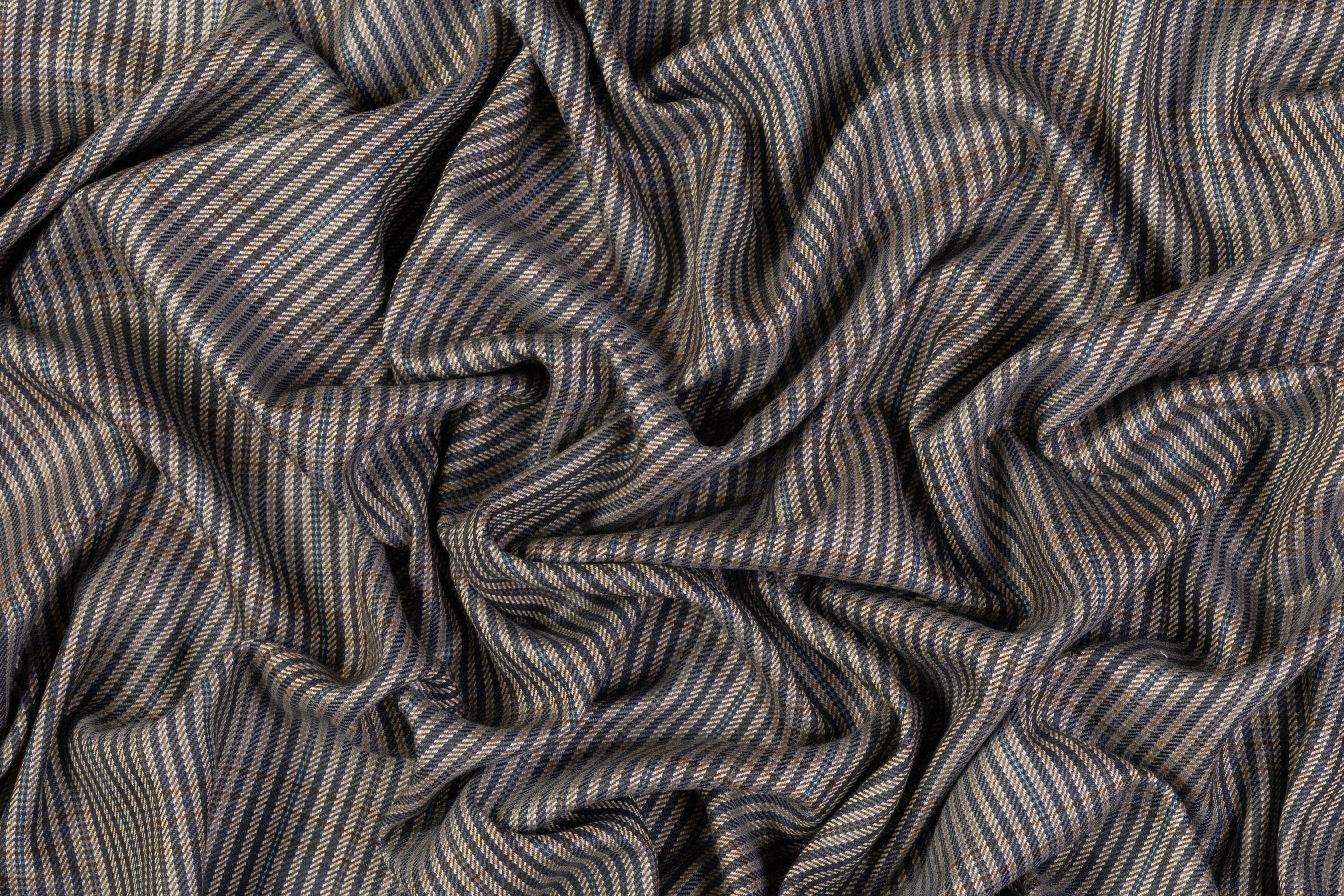 Checked Italian Wool Suiting - Gray