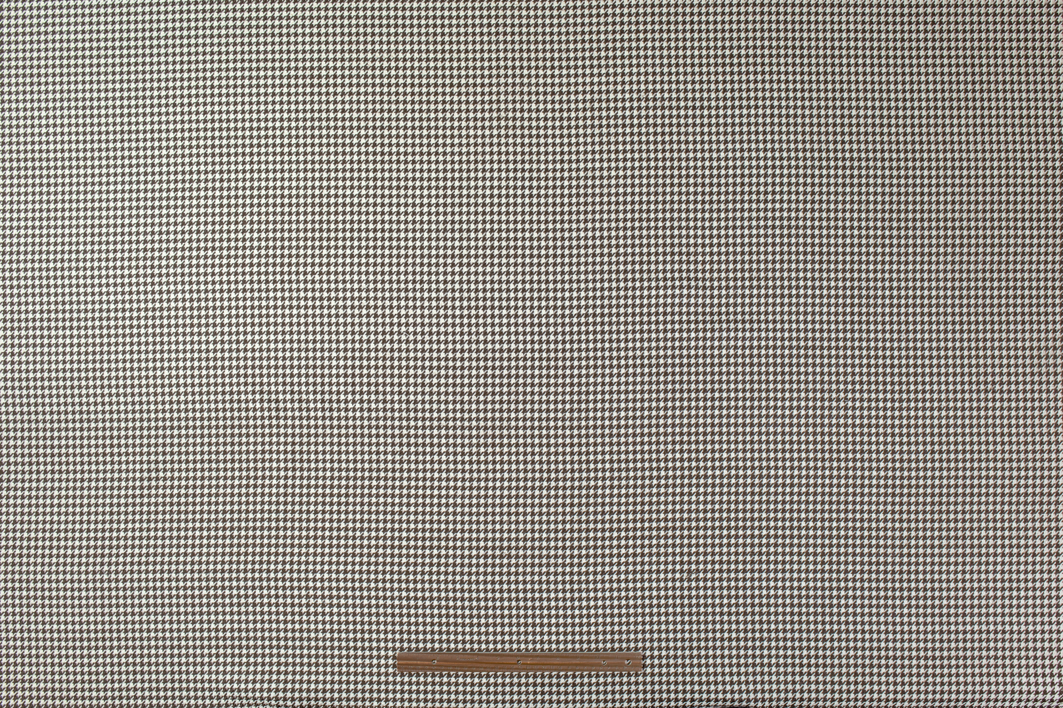 Houndstooth Italian Wool Suiting - Brown / White
