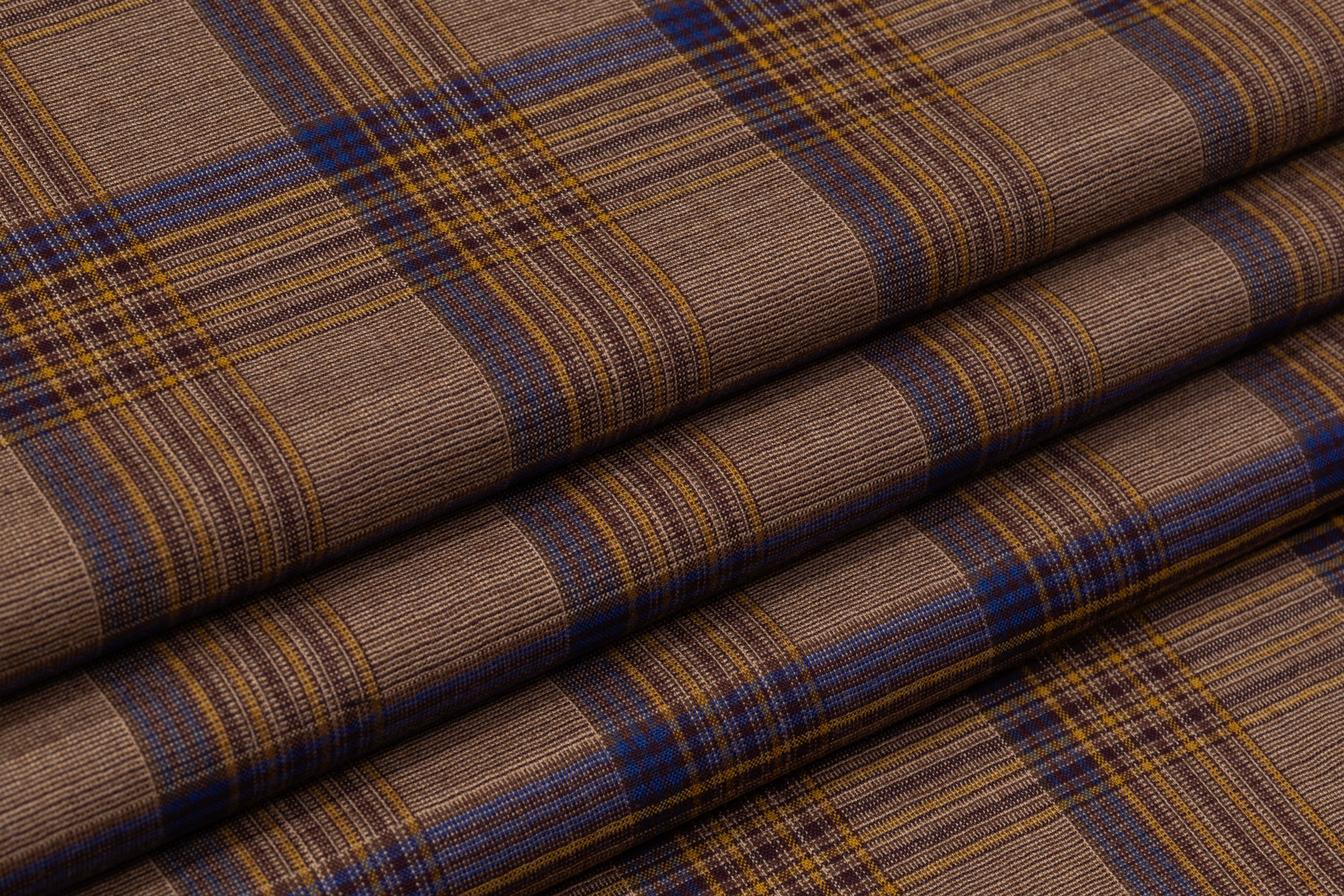 Emanuel Ungaro - Checked Italian Stretch Wool Suiting - Brown / Blue