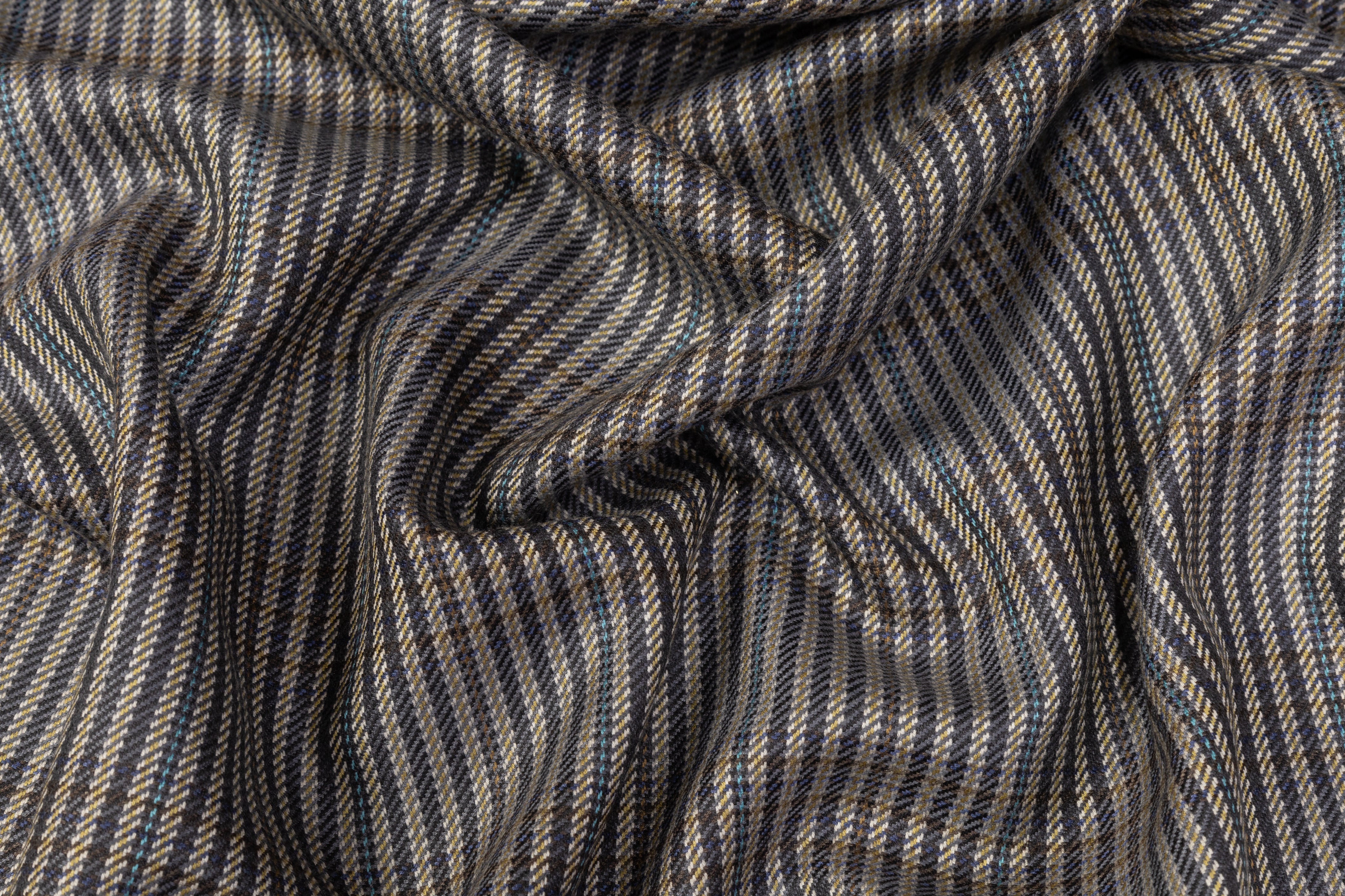 Checked Italian Wool Suiting - Gray