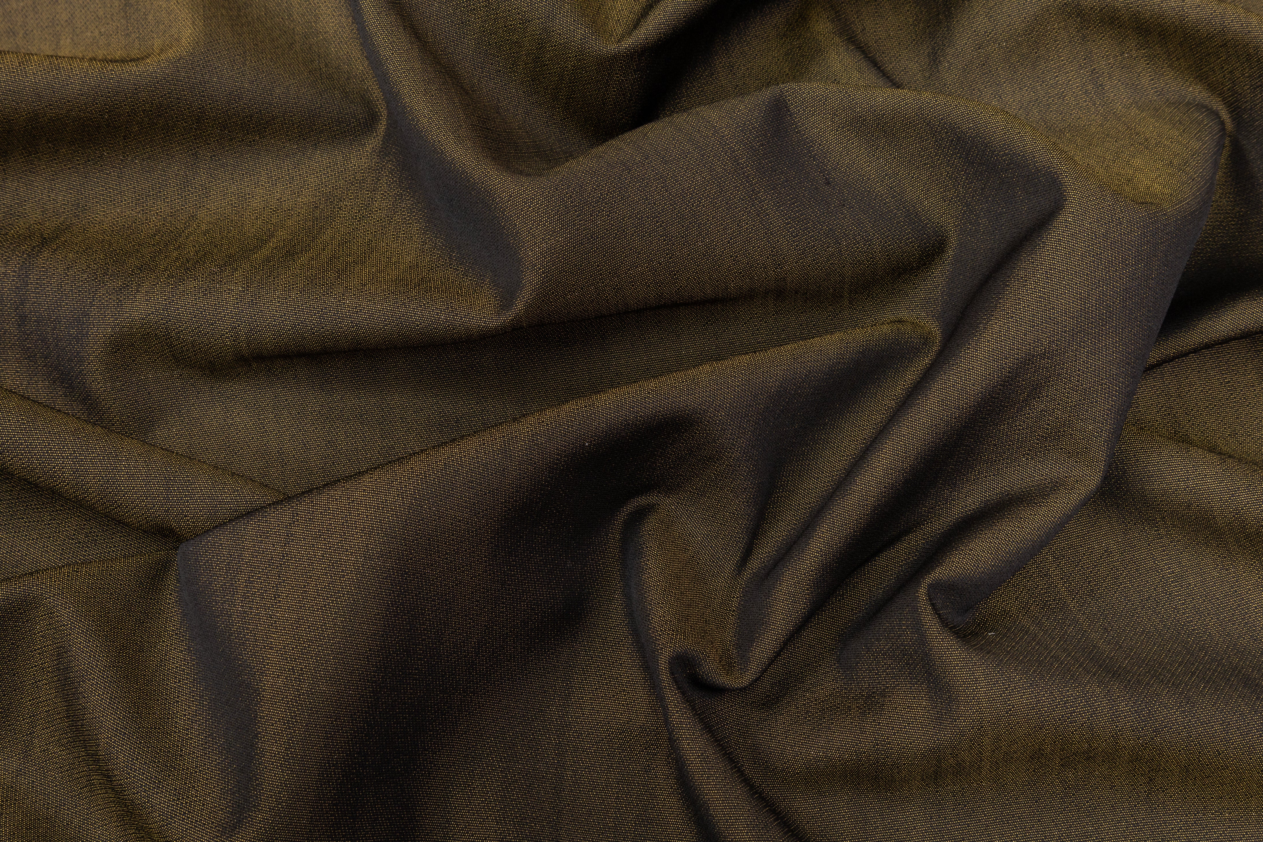 Iridescent Pin Striped Italian Wool Viscose Suiting - Bronze
