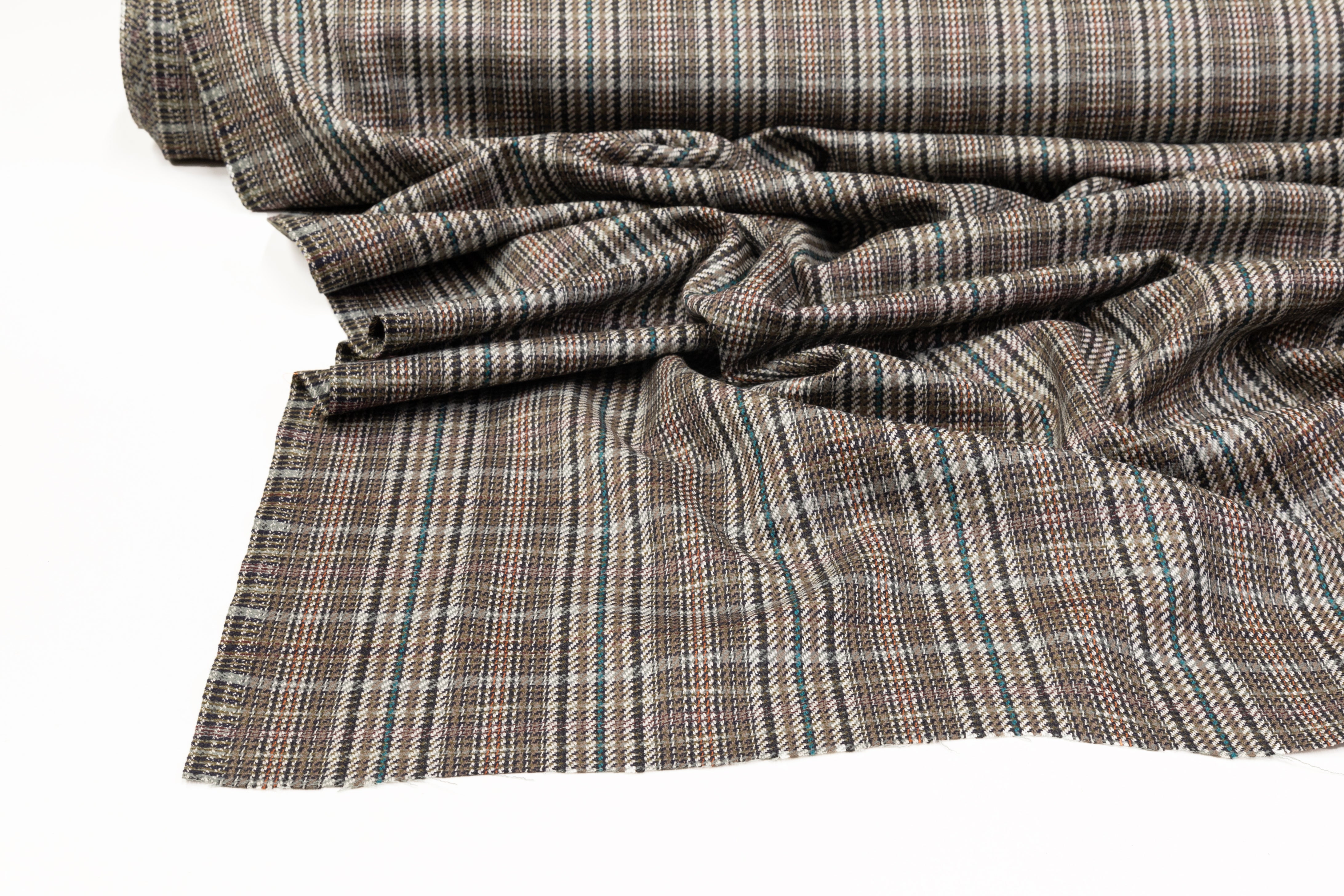 Checked Italian Wool Suiting - Multicolor
