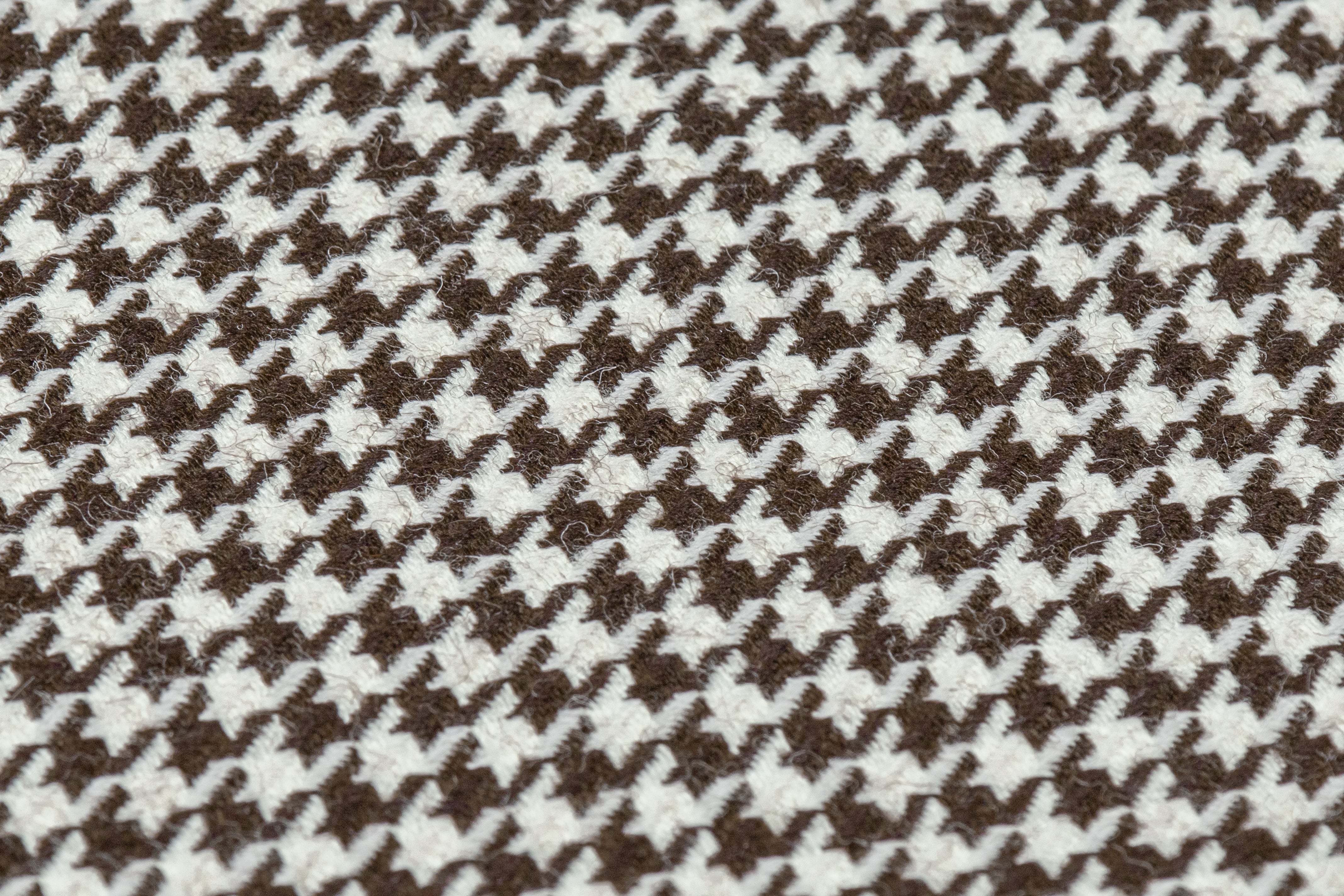Houndstooth Italian Wool Suiting - Brown / White
