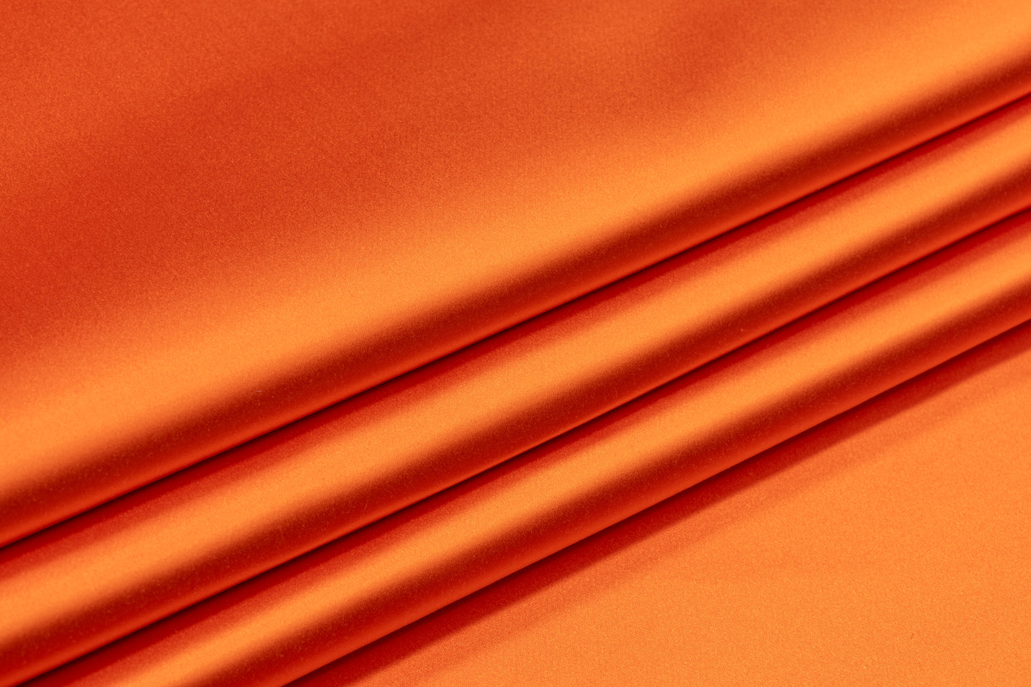 Italian Cotton Backed Silk Viscose Satin - Orange