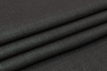 Metallic Wool Blend Tweed - Black / Teal Green