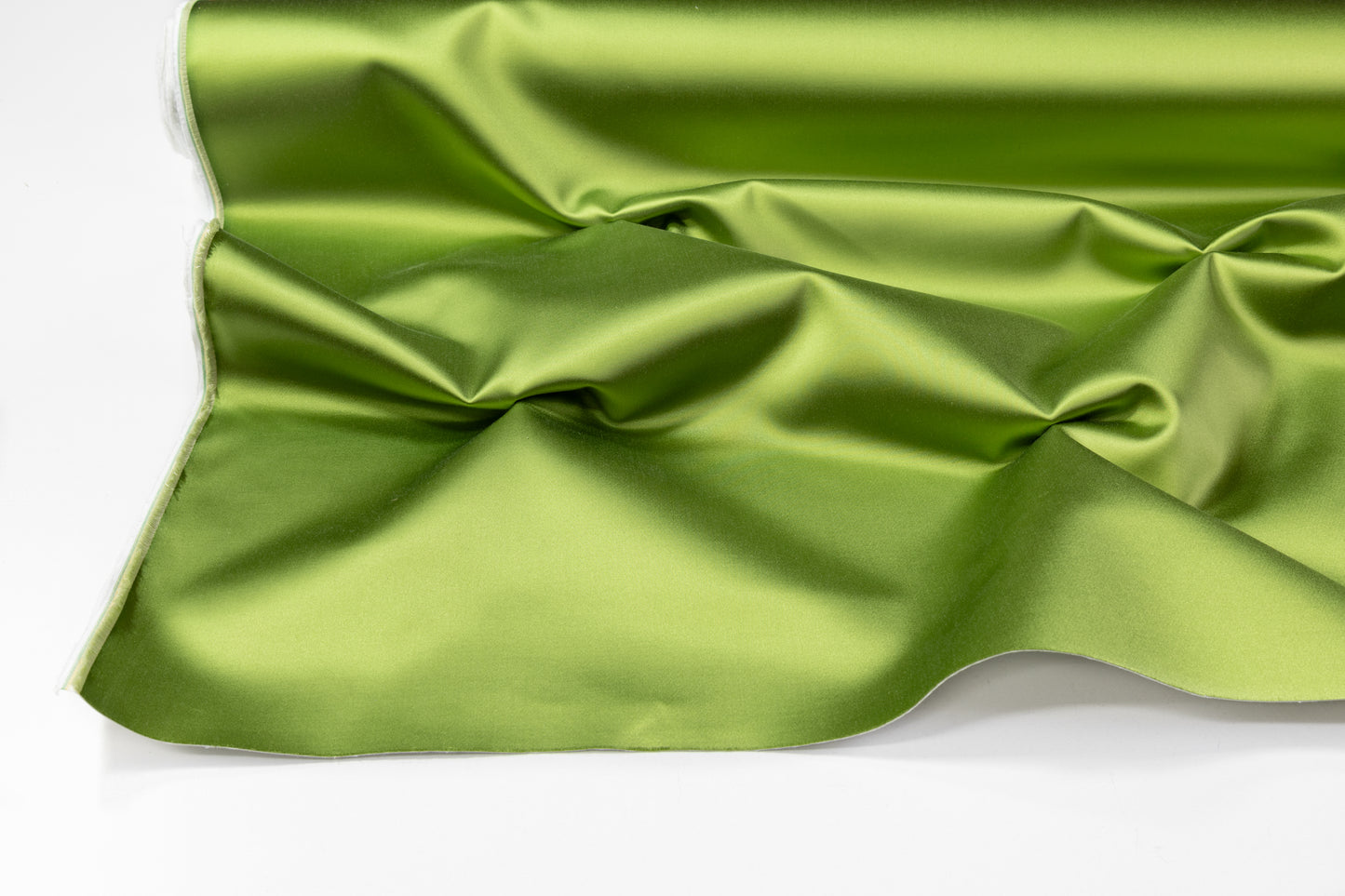 Italian Cotton Backed Silk Viscose Satin - Green