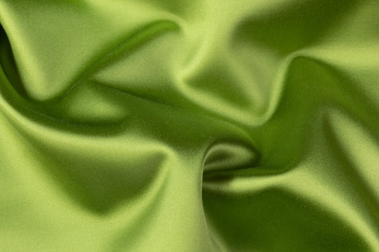 Italian Cotton Backed Silk Viscose Satin - Green