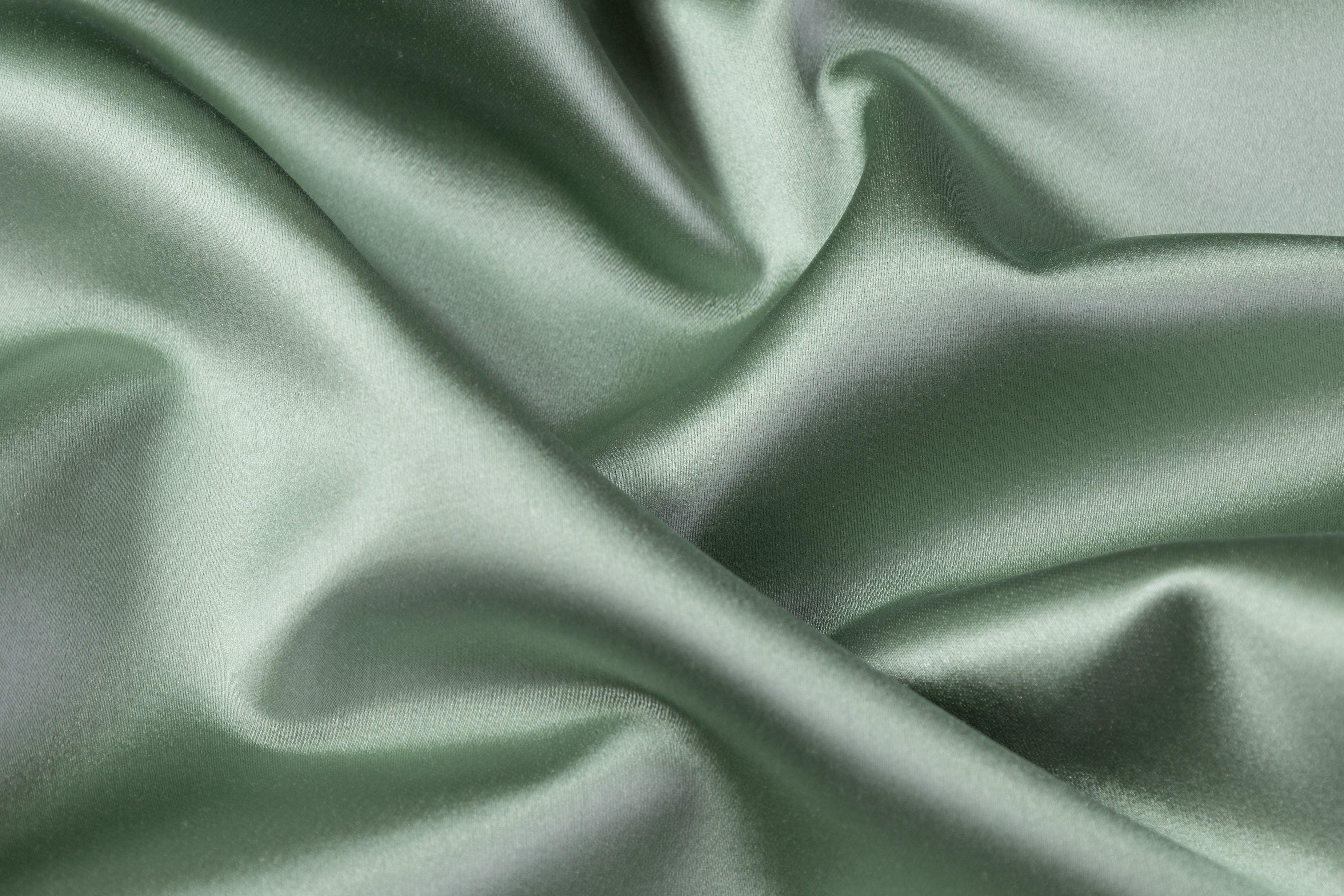 Italian Cotton Backed Silk Viscose Satin - Sage Green