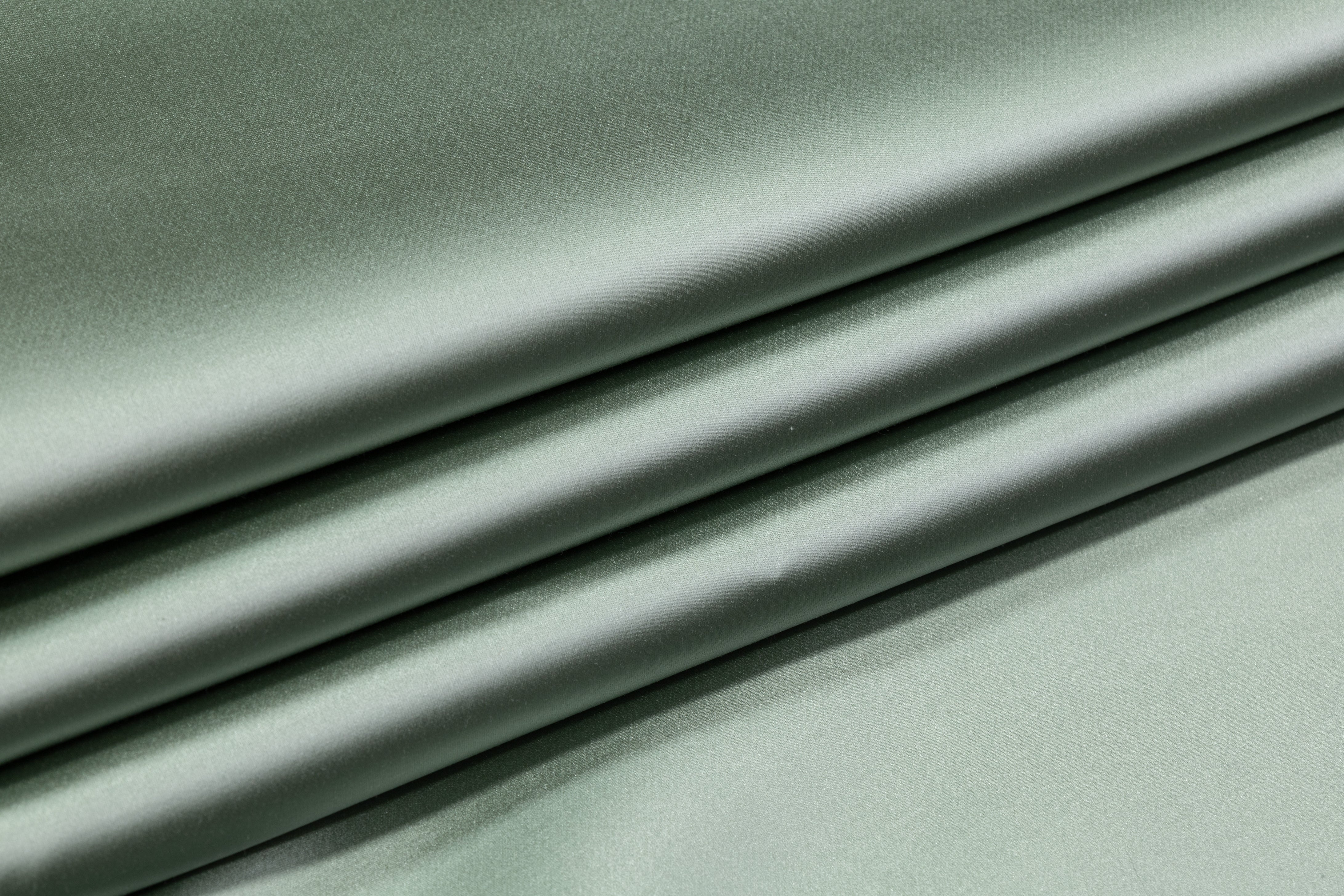 Italian Cotton Backed Silk Viscose Satin - Sage Green