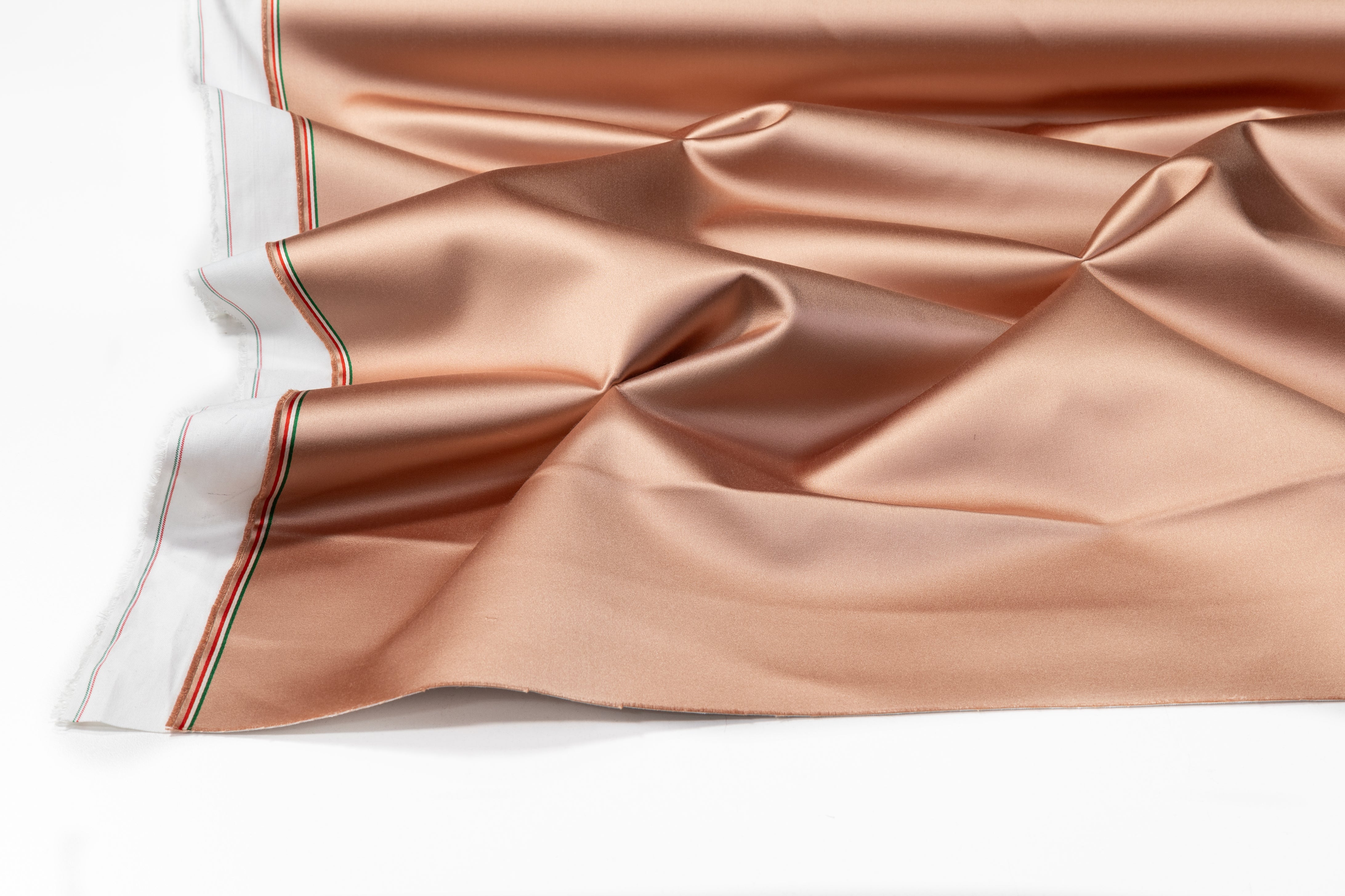 Italian Cotton Backed Silk Viscose Satin - Rose Gold
