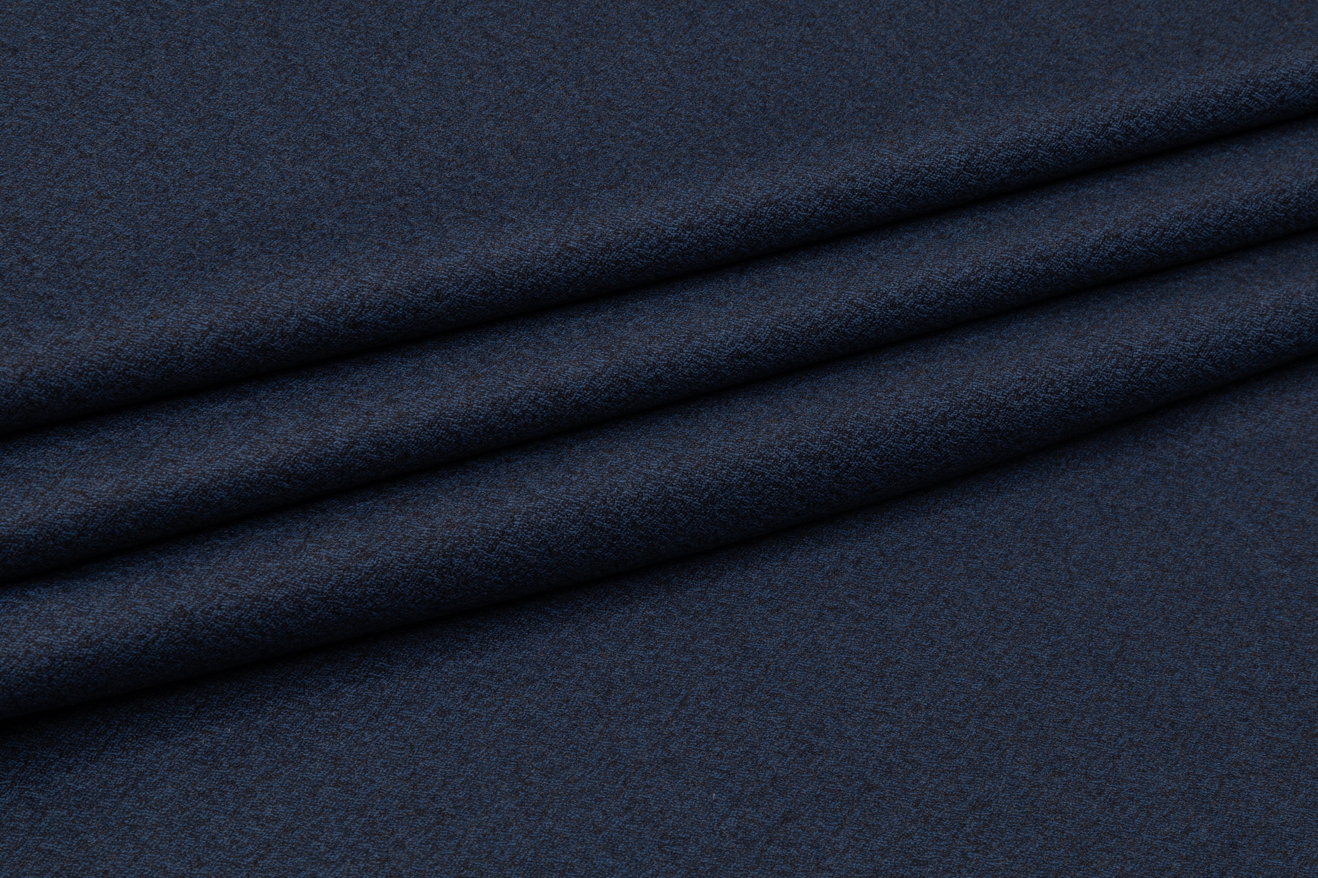 Two-Tone Australian Wool Flannel Suiting - Blue / Black