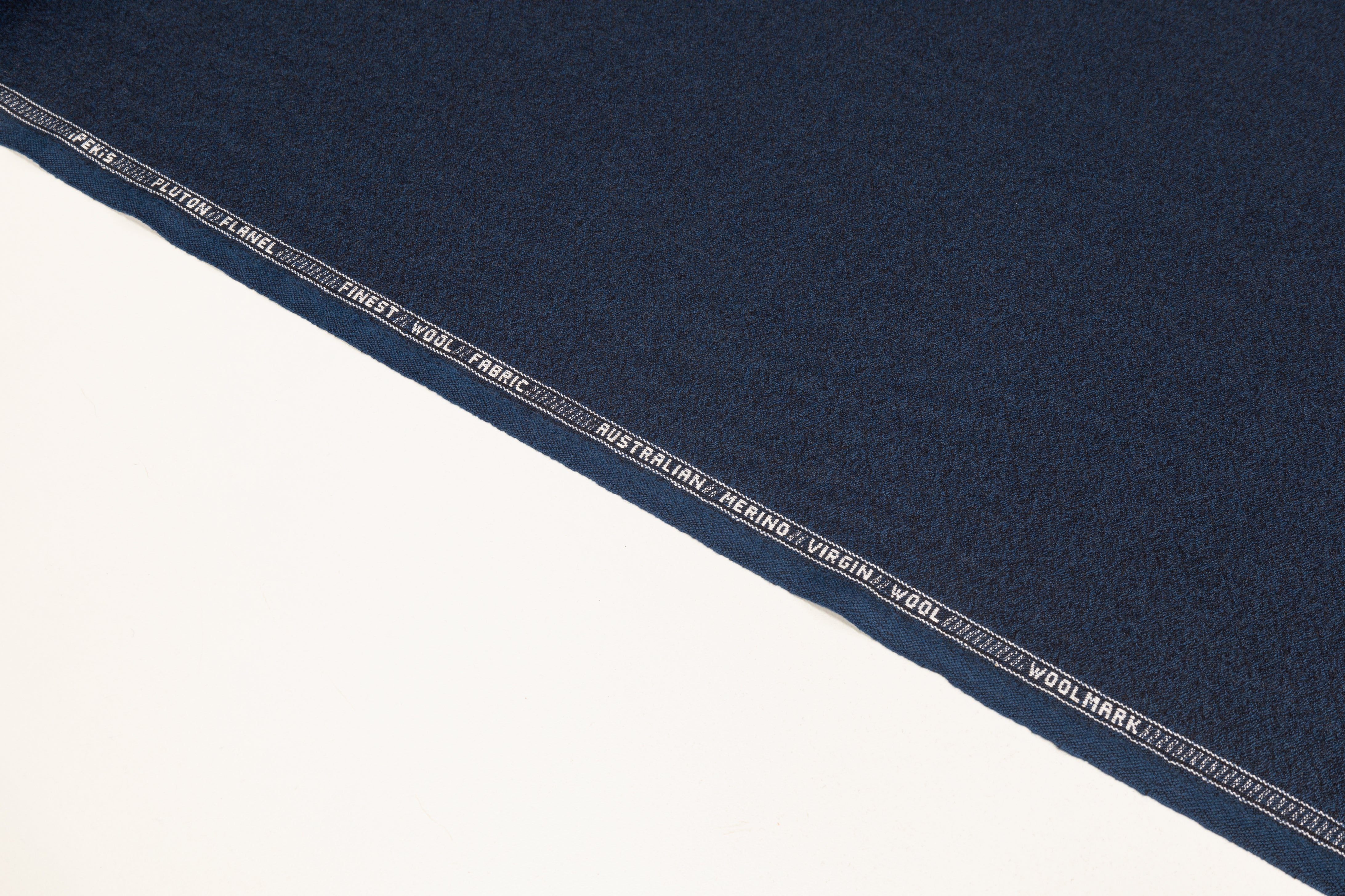 Two-Tone Australian Wool Flannel Suiting - Blue / Black