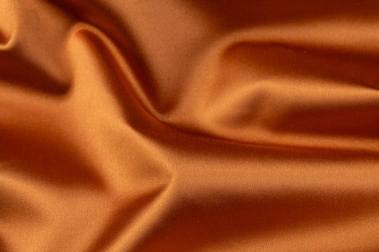 Italian Cotton Backed Silk Viscose Satin - Rust