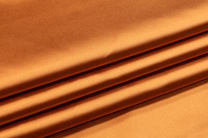 Italian Cotton Backed Silk Viscose Satin - Rust