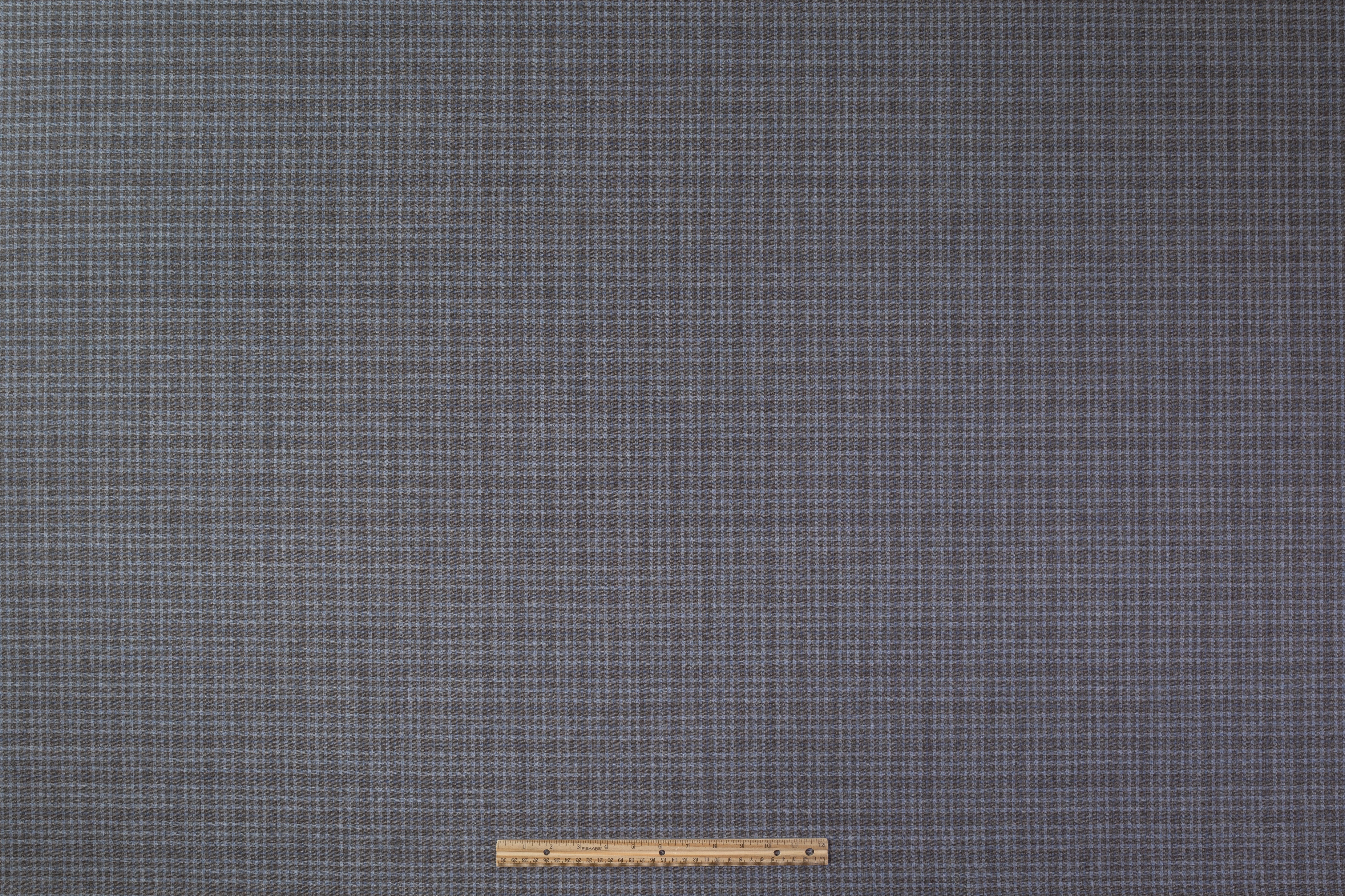 E. Thomas - Super 130s Italian Wool Suiting - Taupe / Blue