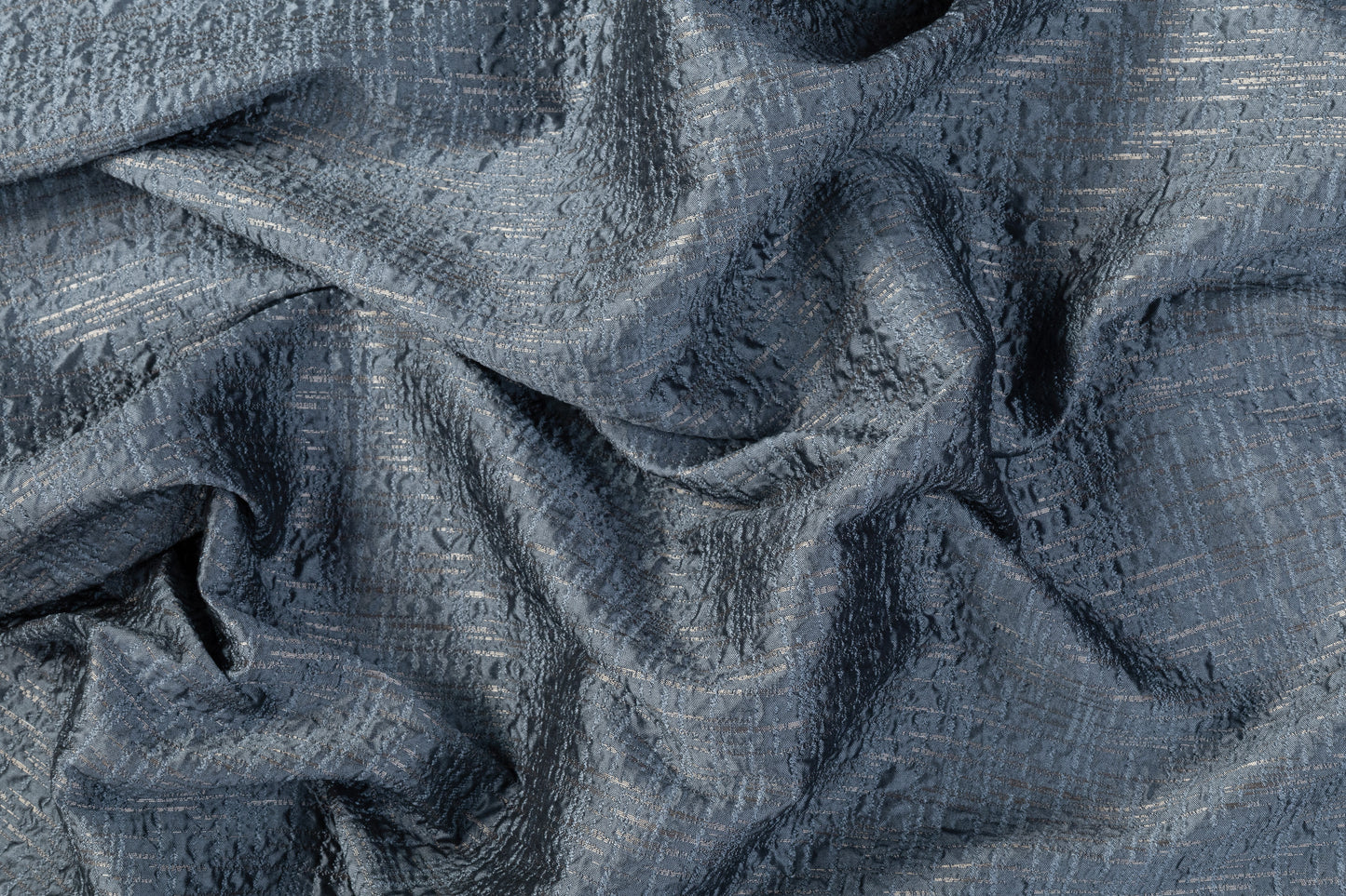 Crushed Metallic Brocade - Blue