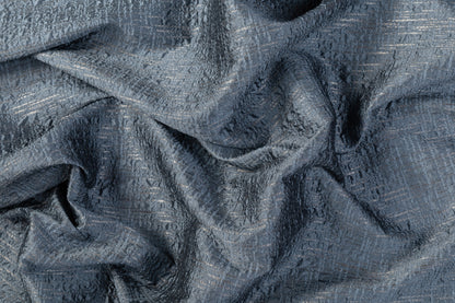 Crushed Metallic Brocade - Blue
