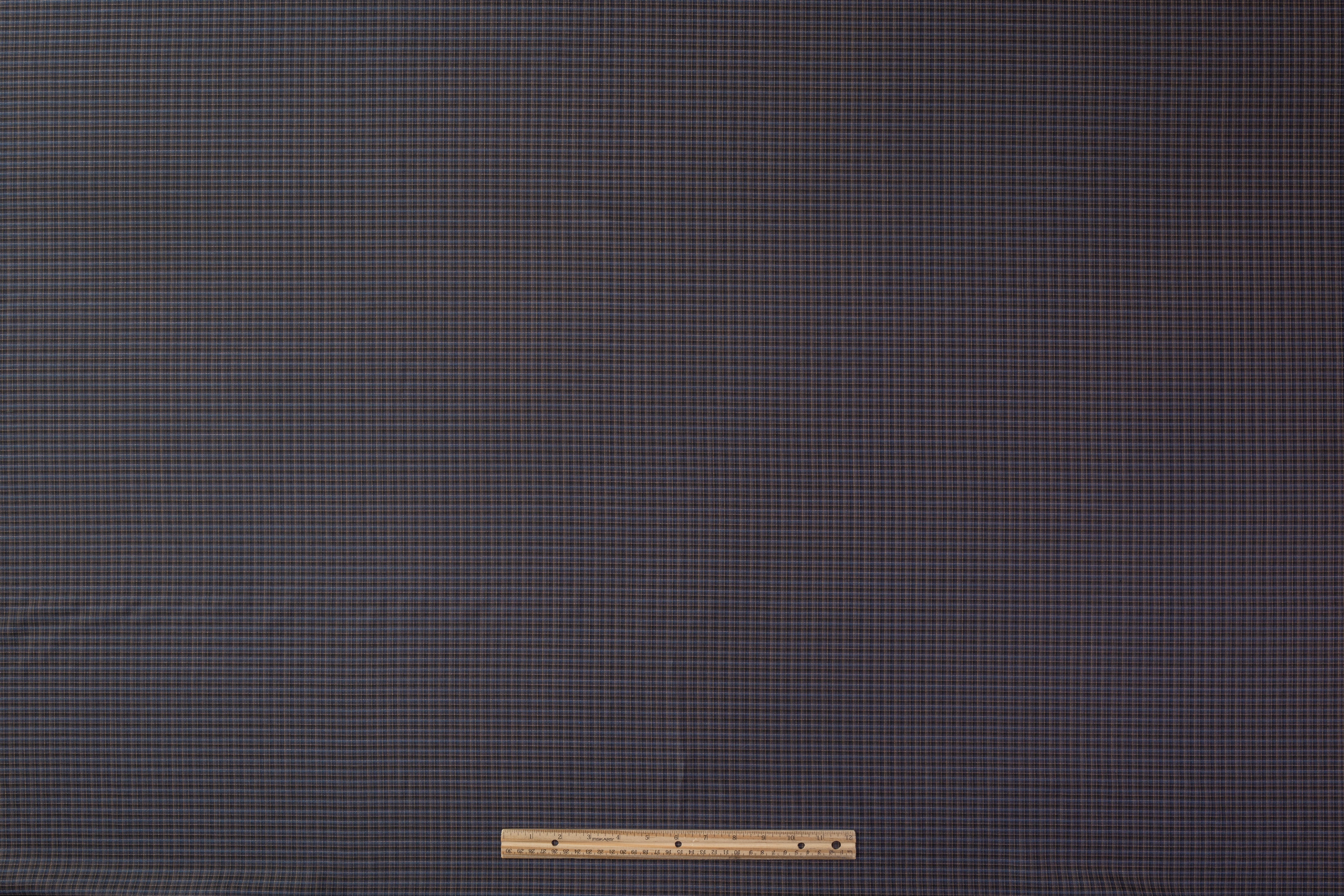 Lanificio di Pray - Micro Plaid Italian Wool Suiting - Blue / Brown