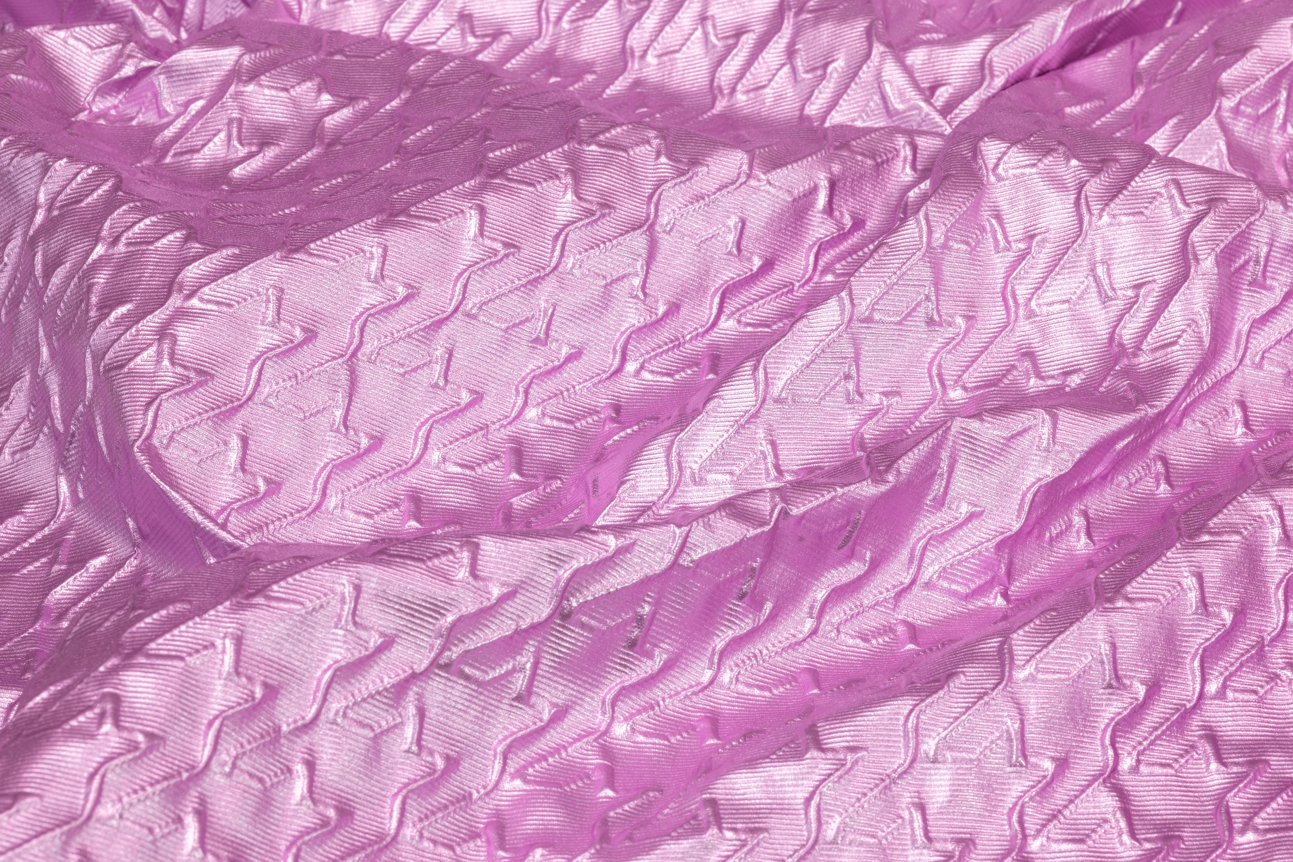 Laminated Italian Houndstooth Brocade - Pink