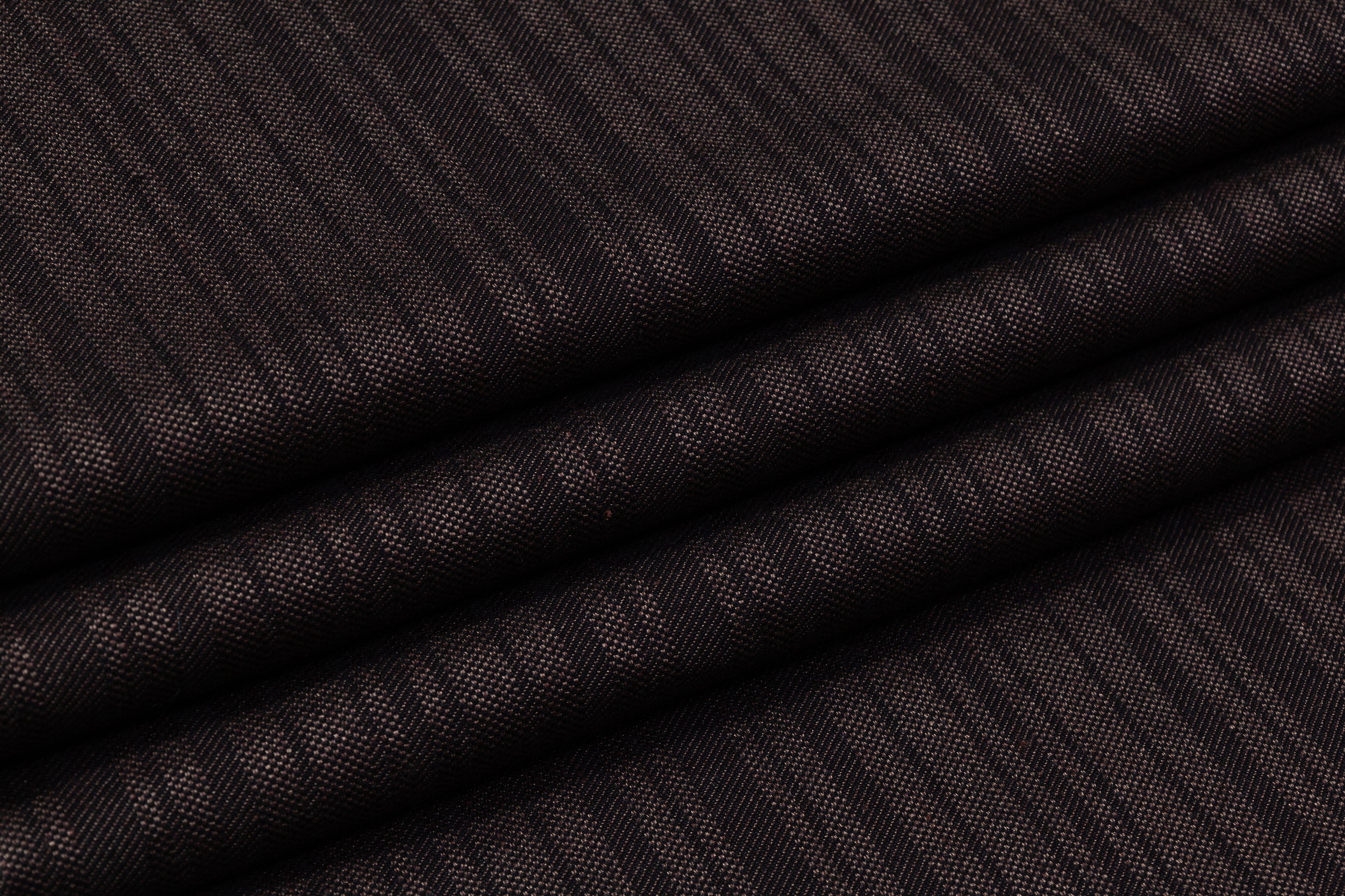 Striped Italian Wool Suiting - Brown