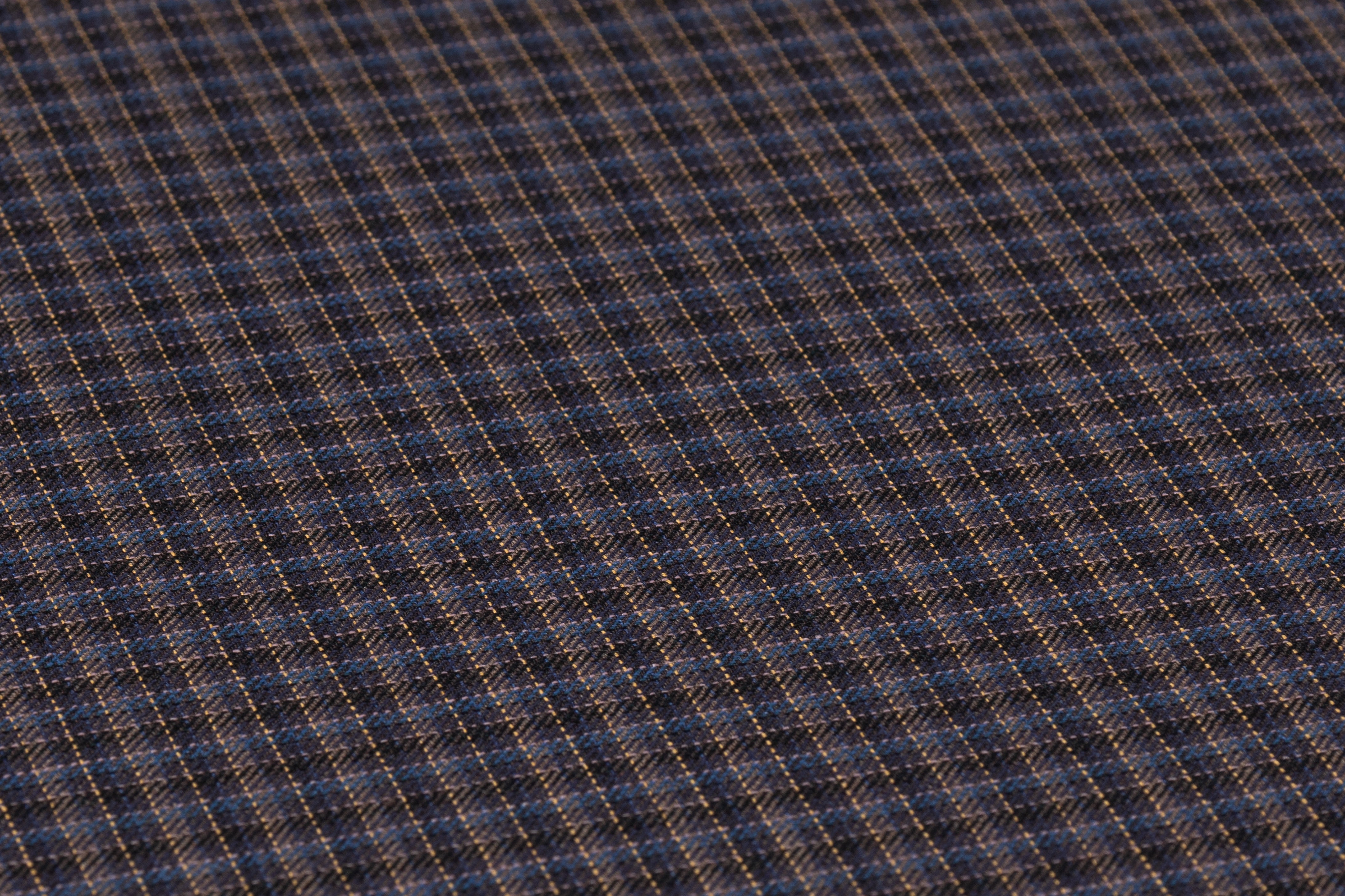 Lanificio di Pray - Micro Plaid Italian Wool Suiting - Blue / Brown
