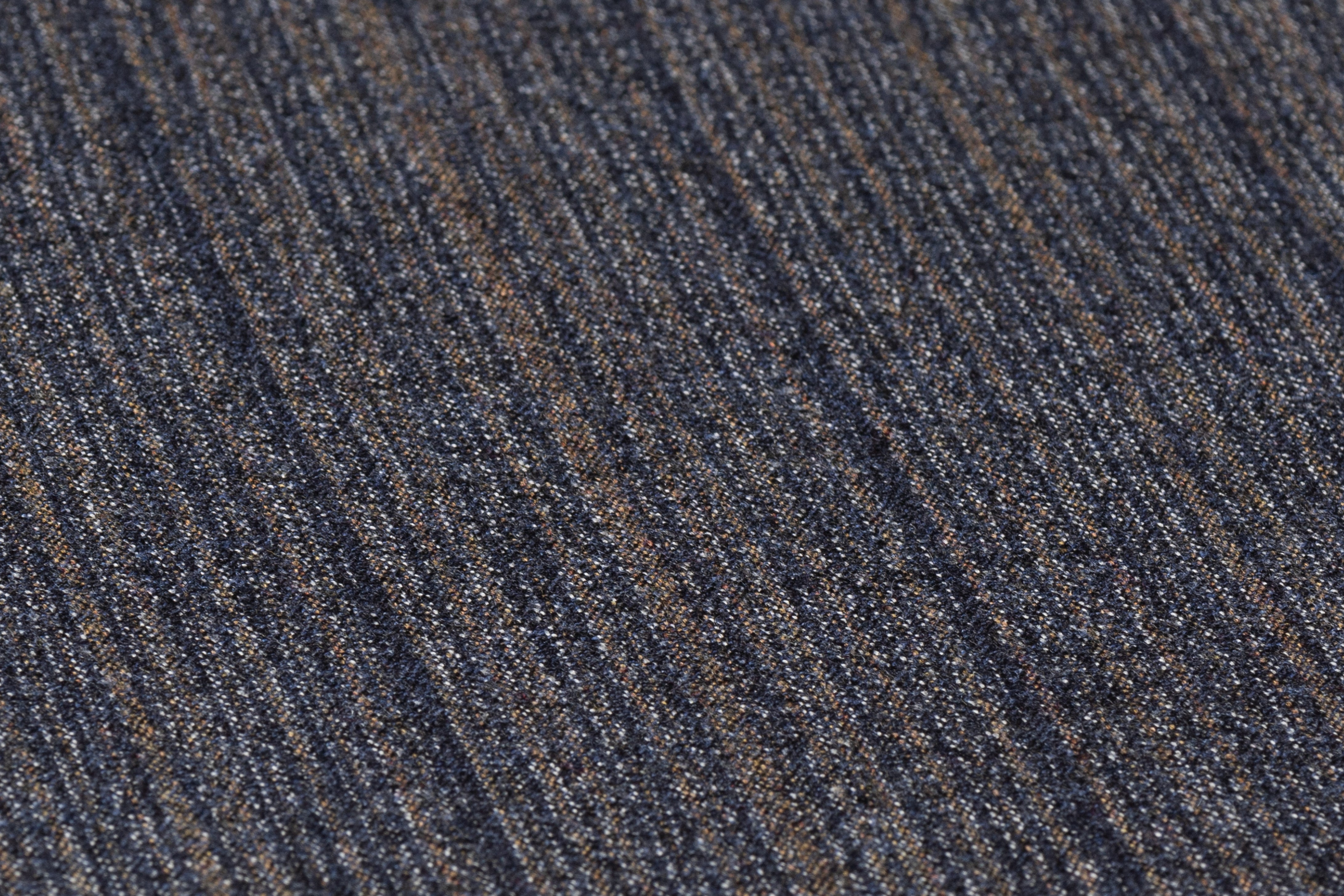 Striped Italian Wool Flannel Suiting - Gray / Blue