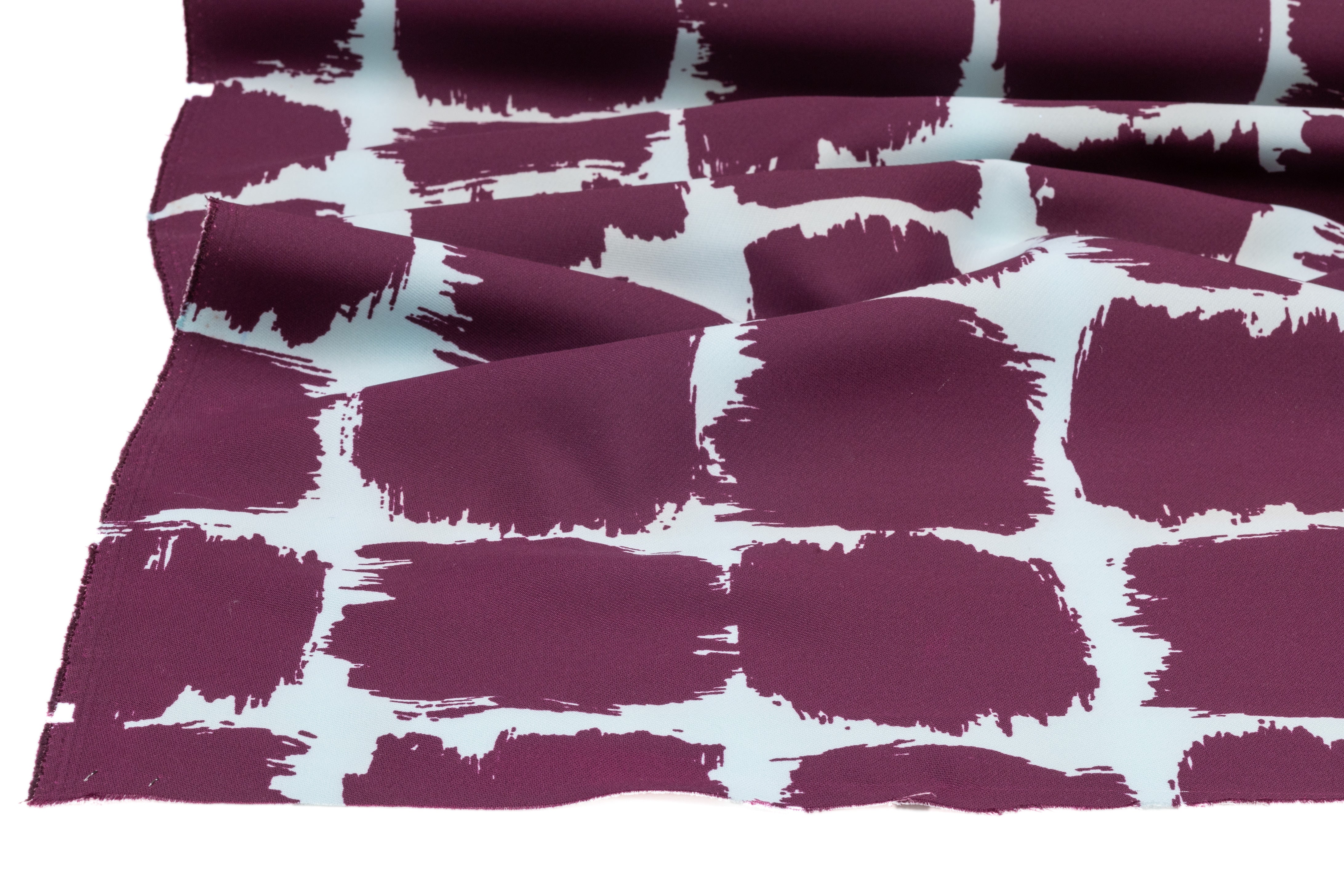 Alexander McQueen - Heavy Italian Mikado - Aqua Blue / Burgundy