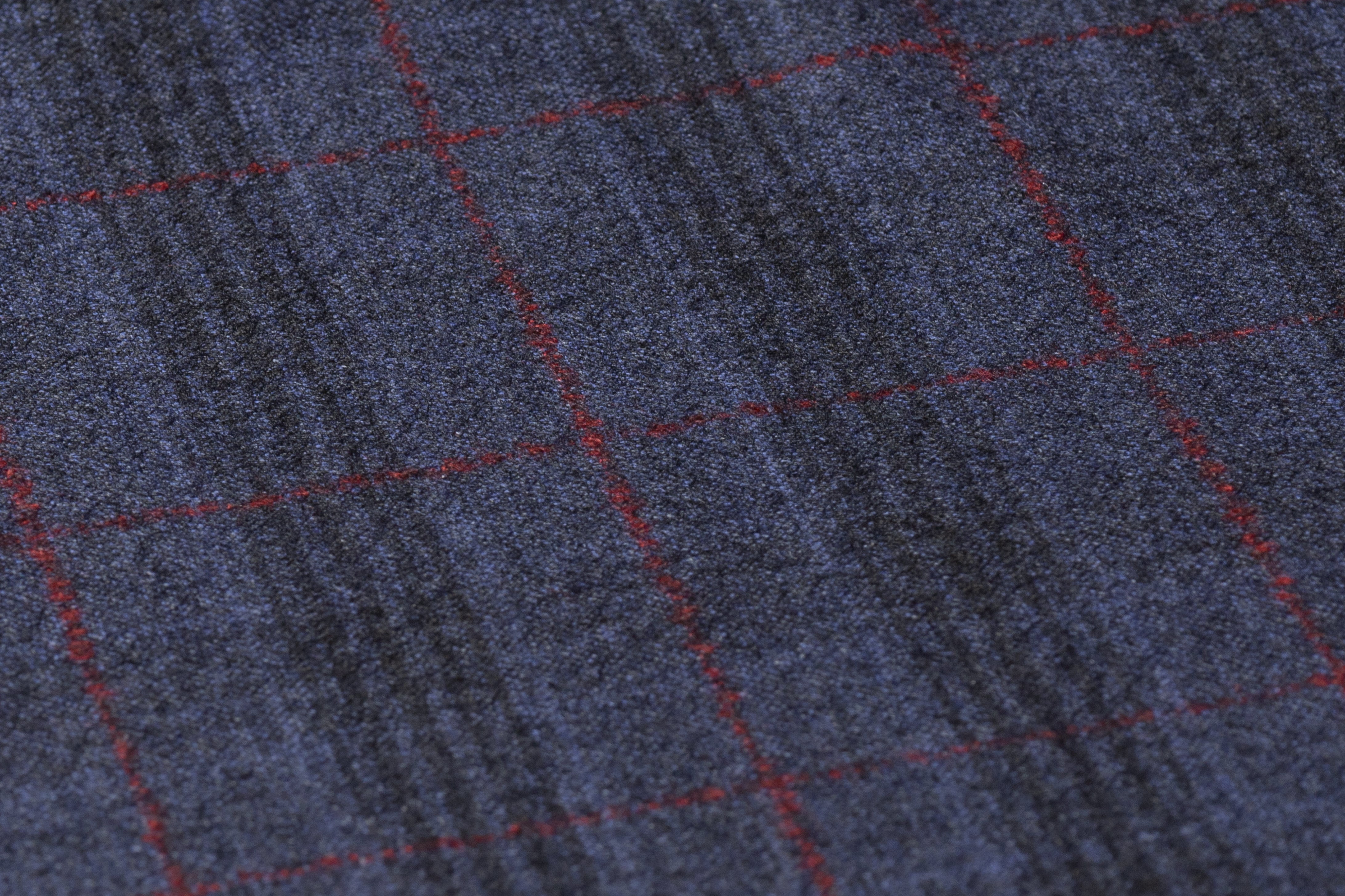 Carnet - Super 130s Italian Wool Flannel Suiting - Navy / Red