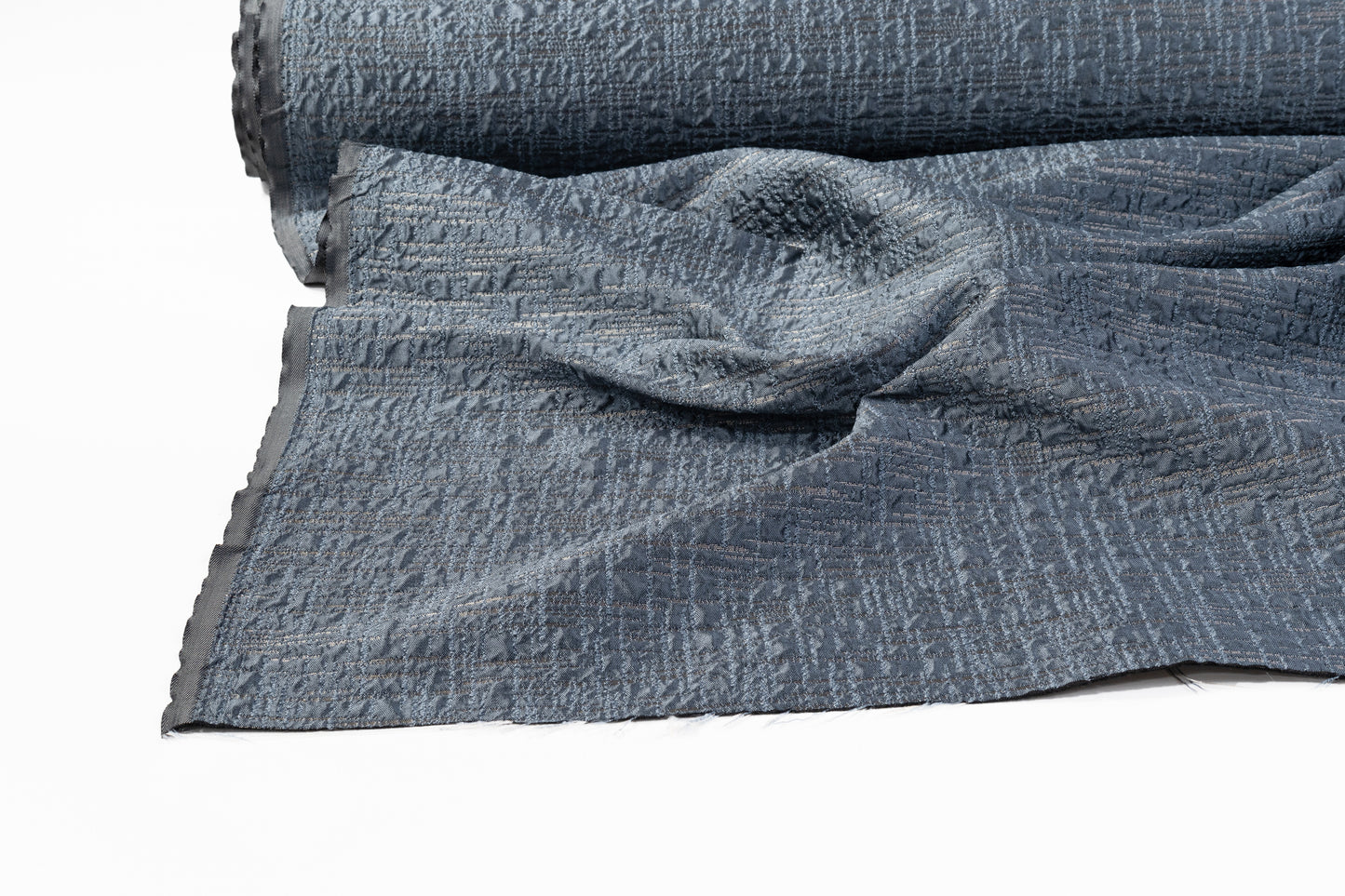 Crushed Metallic Brocade - Blue