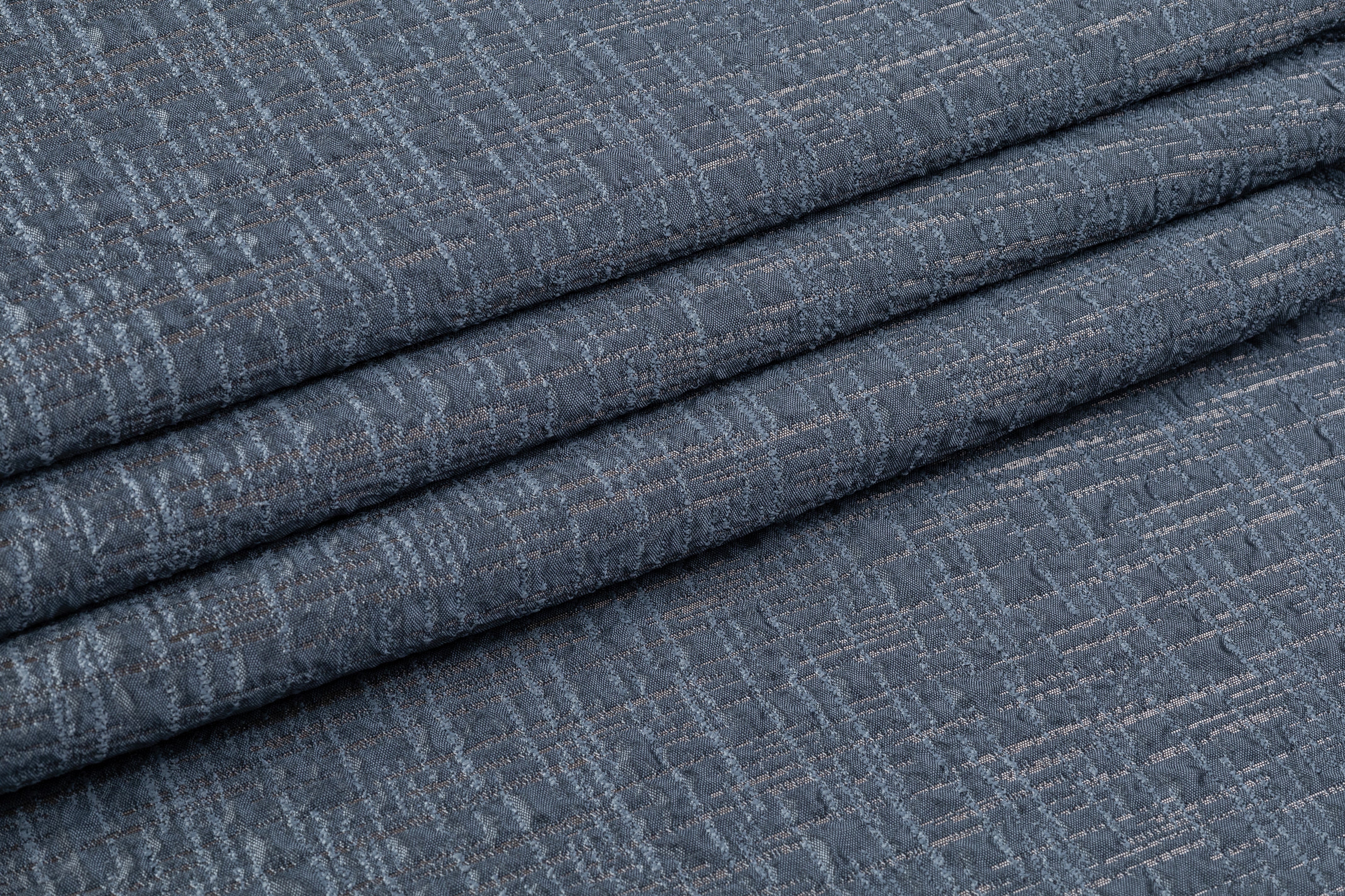 Crushed Metallic Brocade - Blue