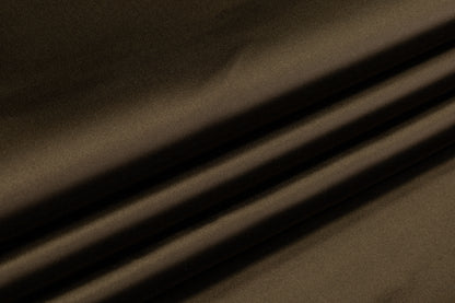 Italian Cotton Backed Silk Viscose Satin - Bronze Olive