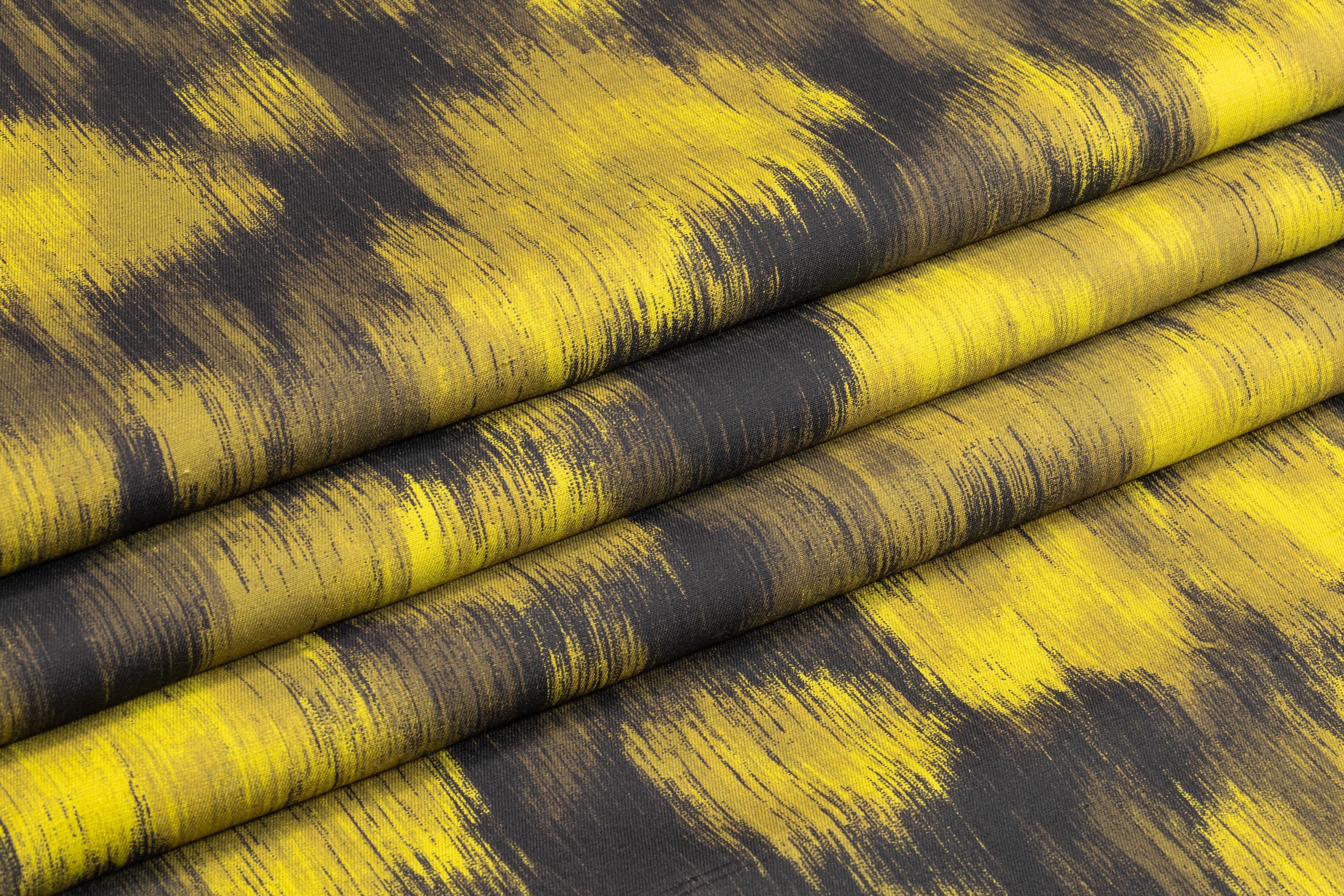 Abstract Italian Silk and Wool Mikado - Green