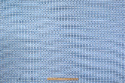 Geometric Brocade - Blue / White