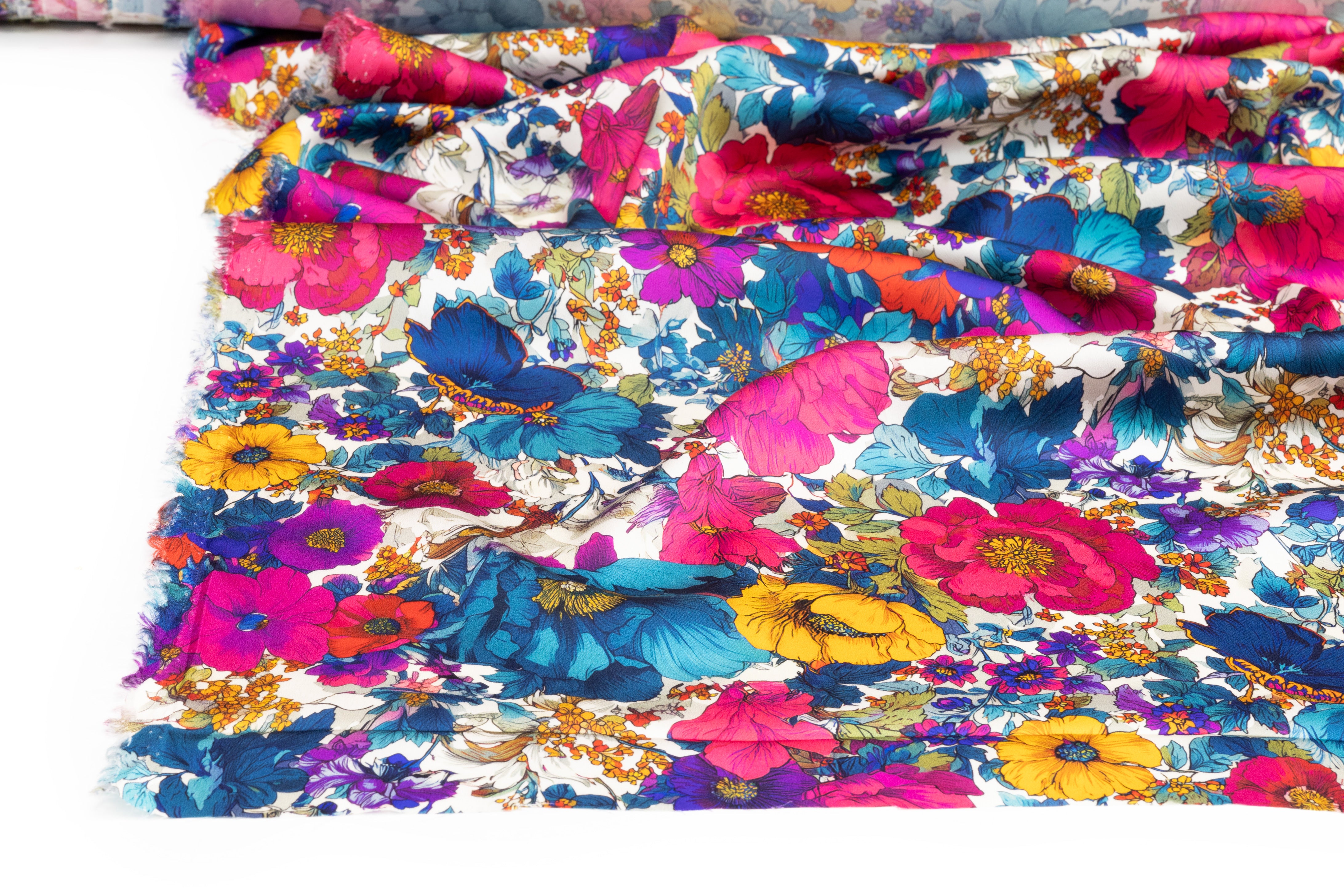 Floral Italian Silk Charmeuse - Multicolor