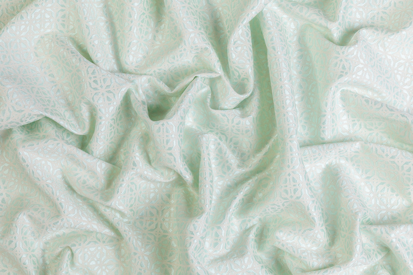 Geometric Brocade - Mint Green