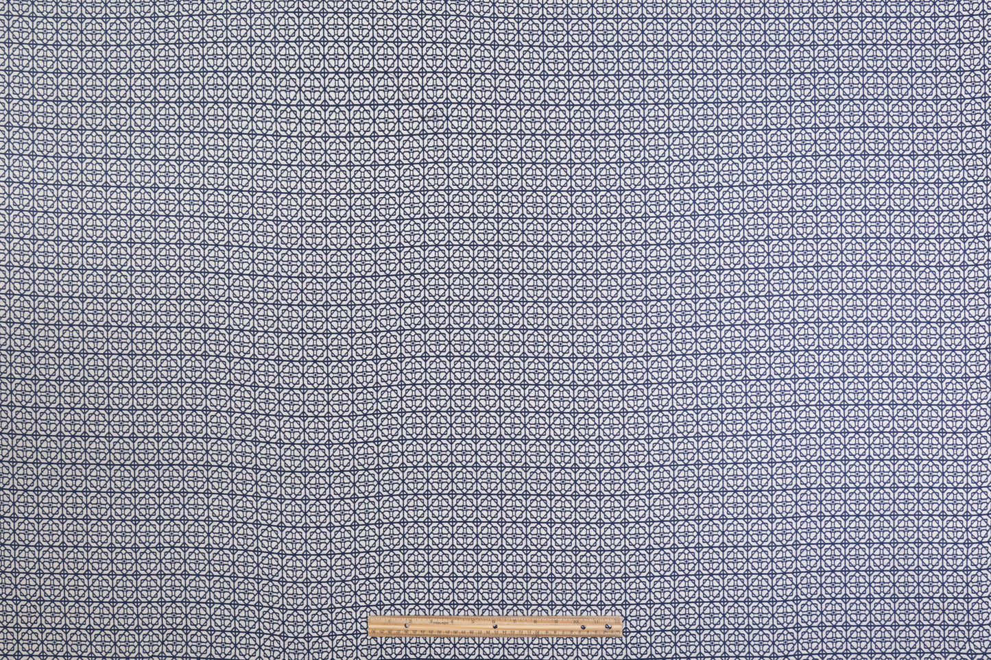 Geometric Brocade - Navy Blue / Off White