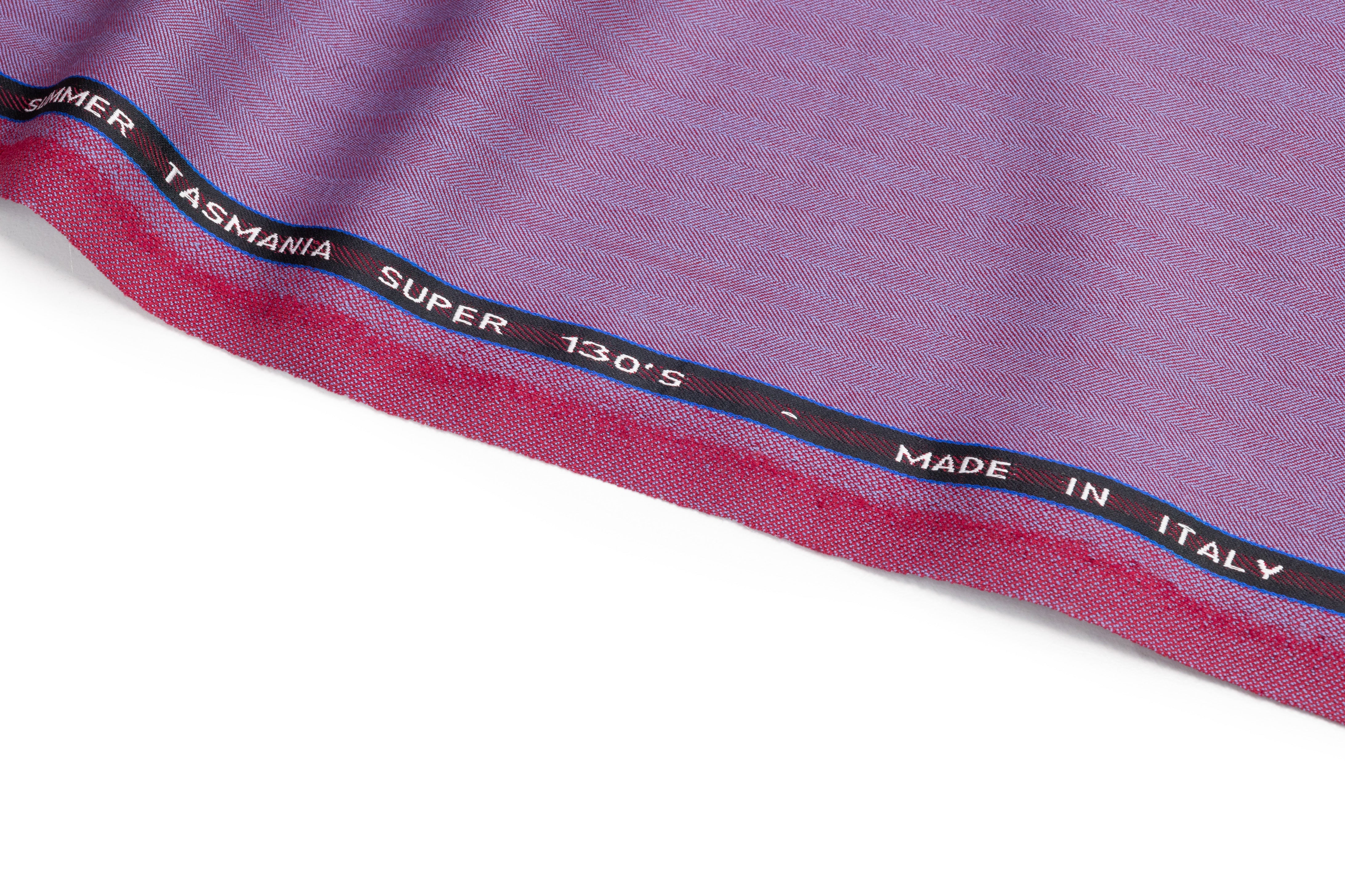 Iridescent Italian Summer Tasmania Super 130s Wool Suiting - Purple / Rose