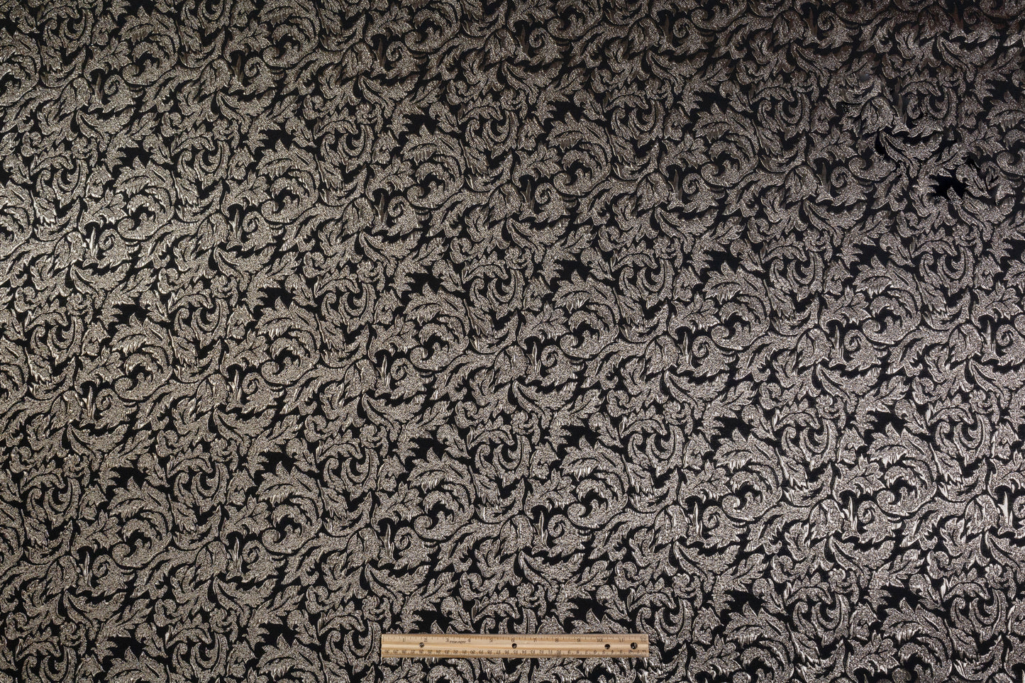 Metallic Brocade - Black / Platinum Gray