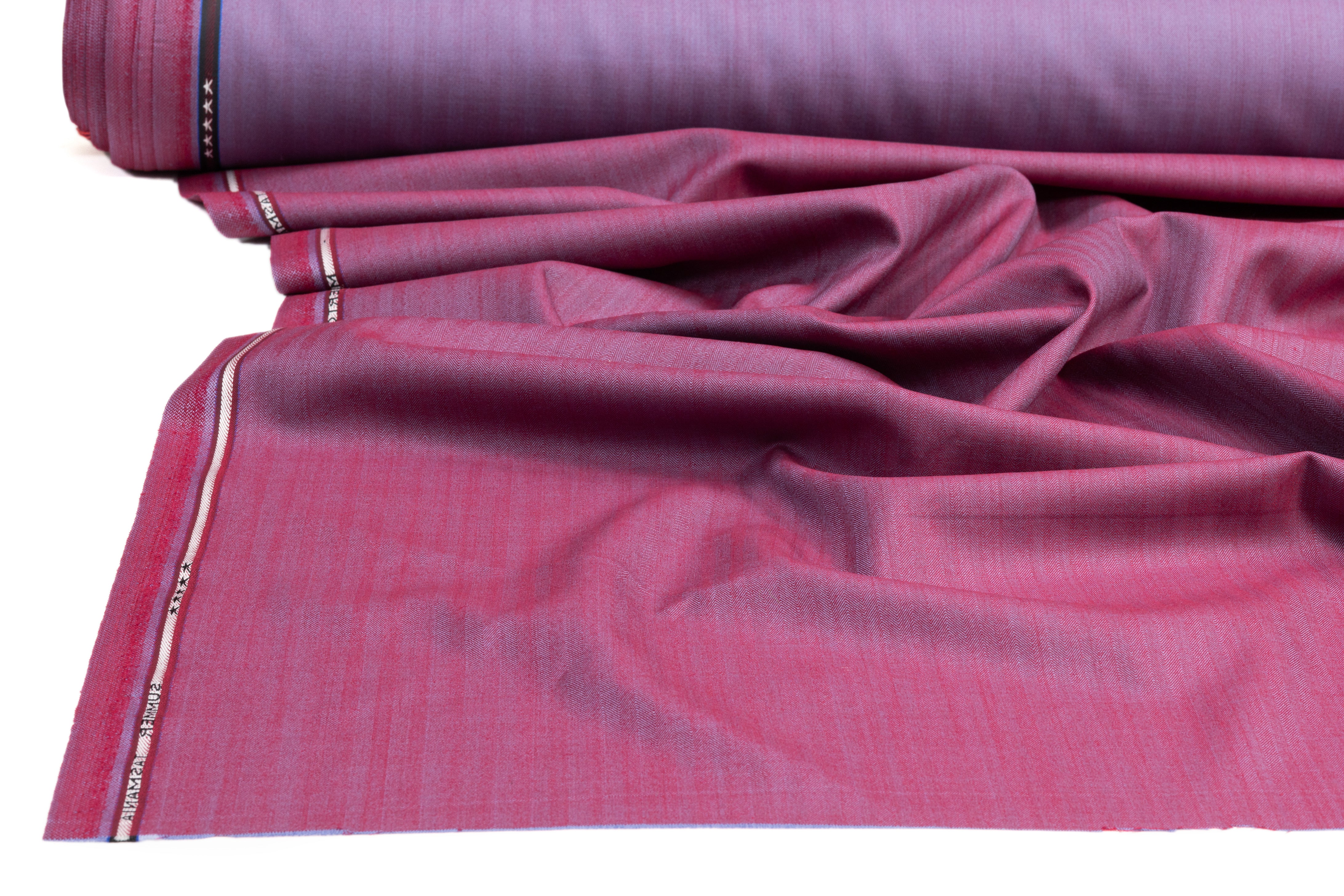 Iridescent Italian Summer Tasmania Super 130s Wool Suiting - Purple / Rose