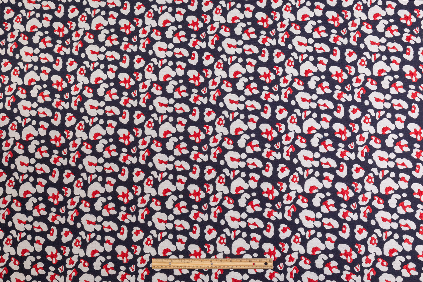Animal Print Brocade - Red, White, Navy